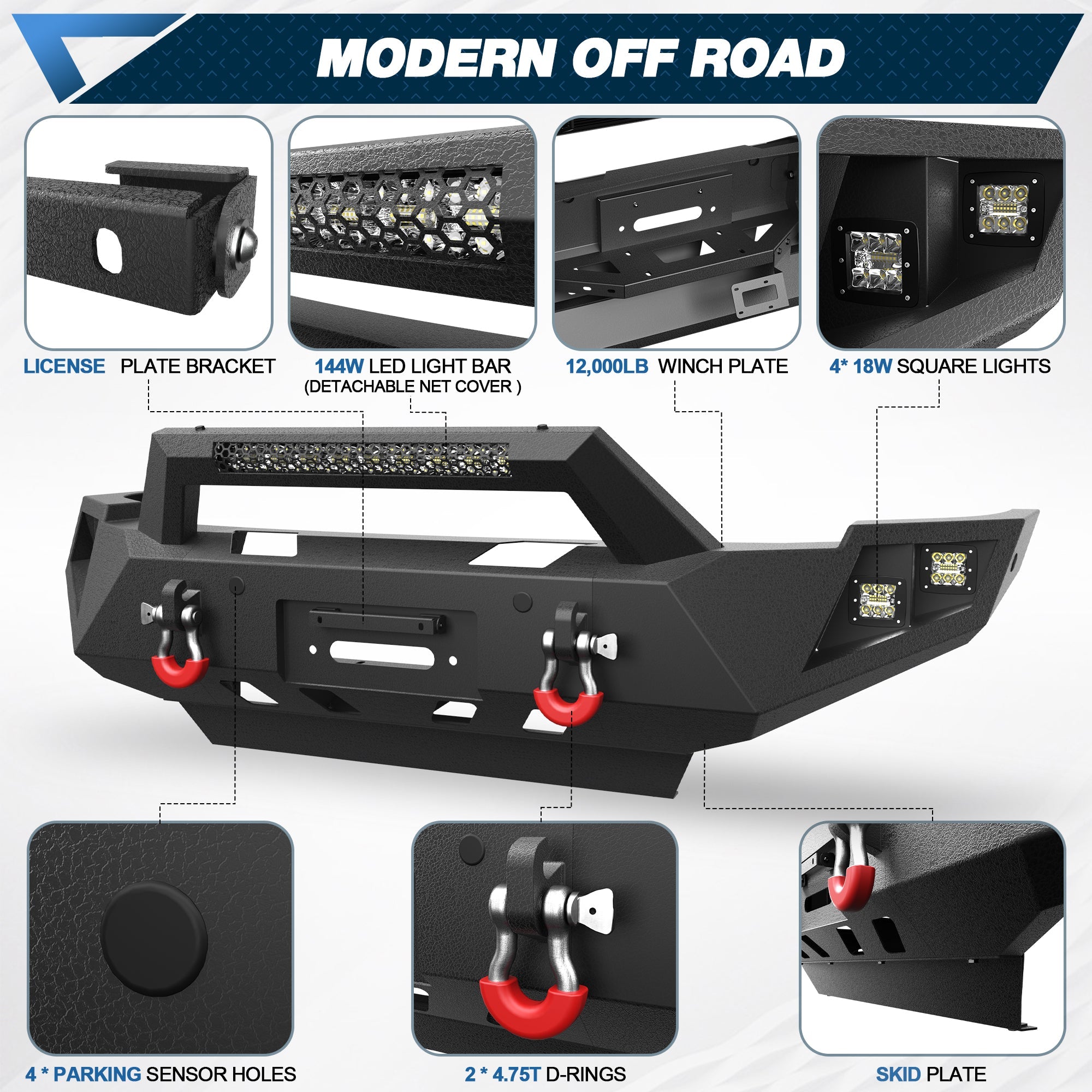 2010 - 2018 Ram 2500 Front and Rear Bumper Set w/Winch Plate for 2010 - 2018 Dodge Ram 2500/3500 - nadiaauto