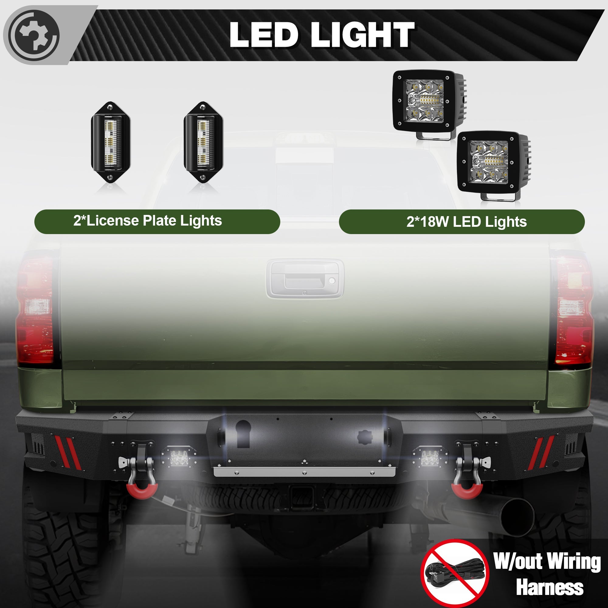 2015-2019 Chevy Silverado/ GMC Sierra 2500 Bumper with Winch Plate & Bright LED Lights - nadiaauto