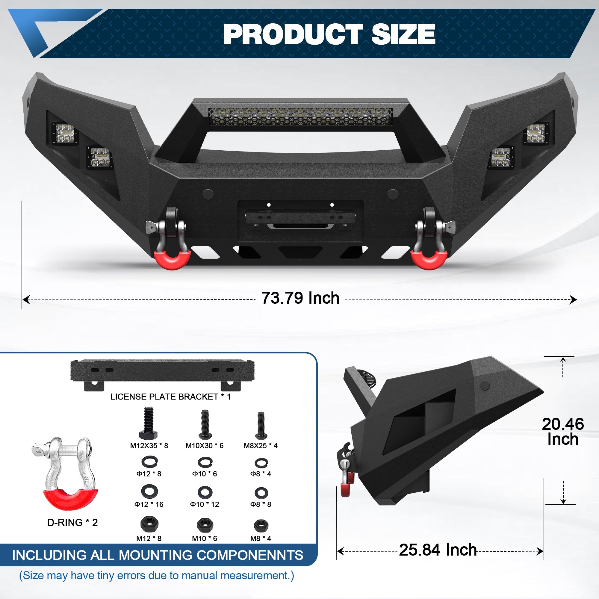 2015 - 2020 Chevy Colorado Front Bumper Offroad Bumper for 2015 2016 2017 2018 2019 2020 Chevy Colorado Pickup (Excluding ZR2) - nadiaauto