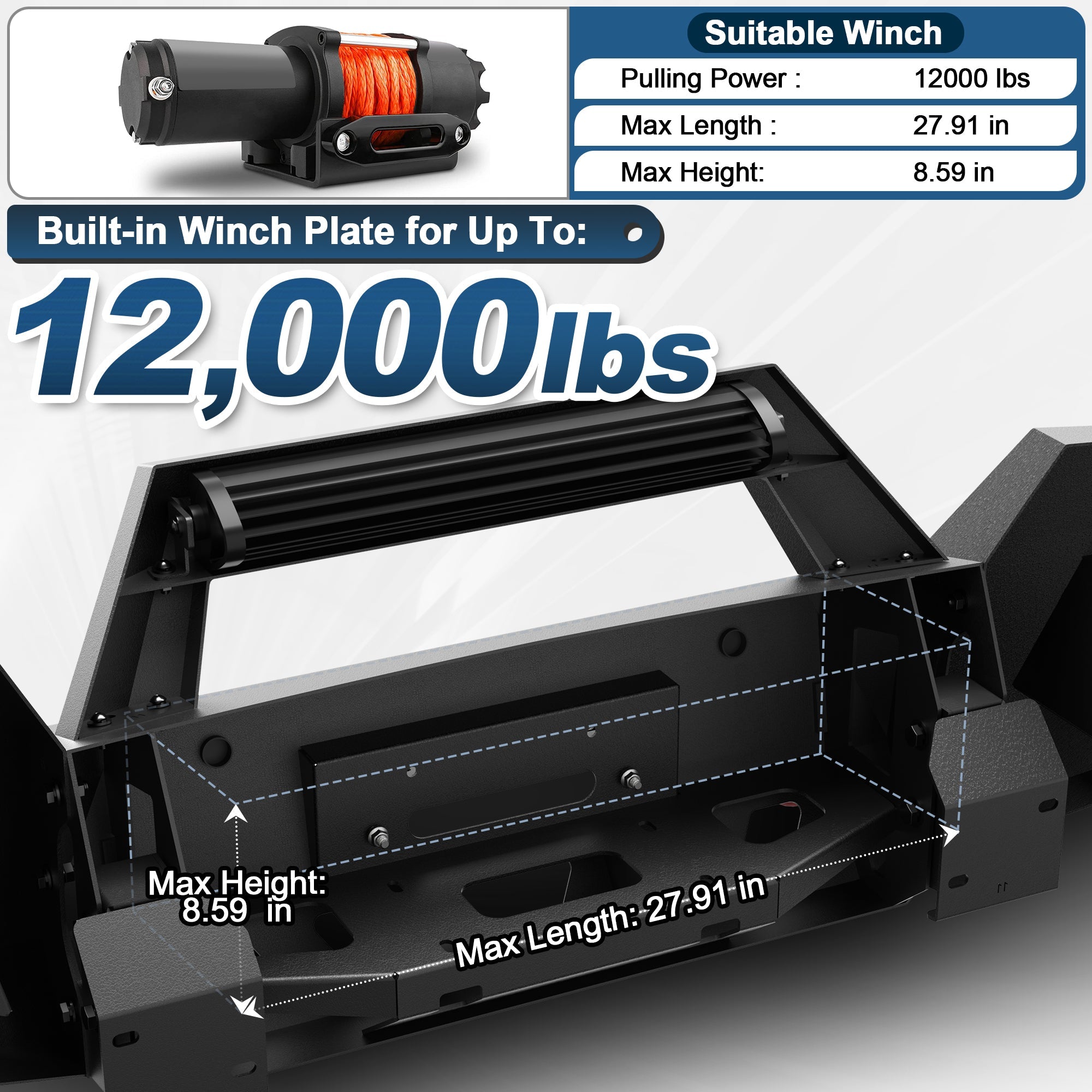 2015 - 2020 Chevy Colorado Front Bumper Offroad Bumper for 2015 2016 2017 2018 2019 2020 Chevy Colorado Pickup (Excluding ZR2) - nadiaauto