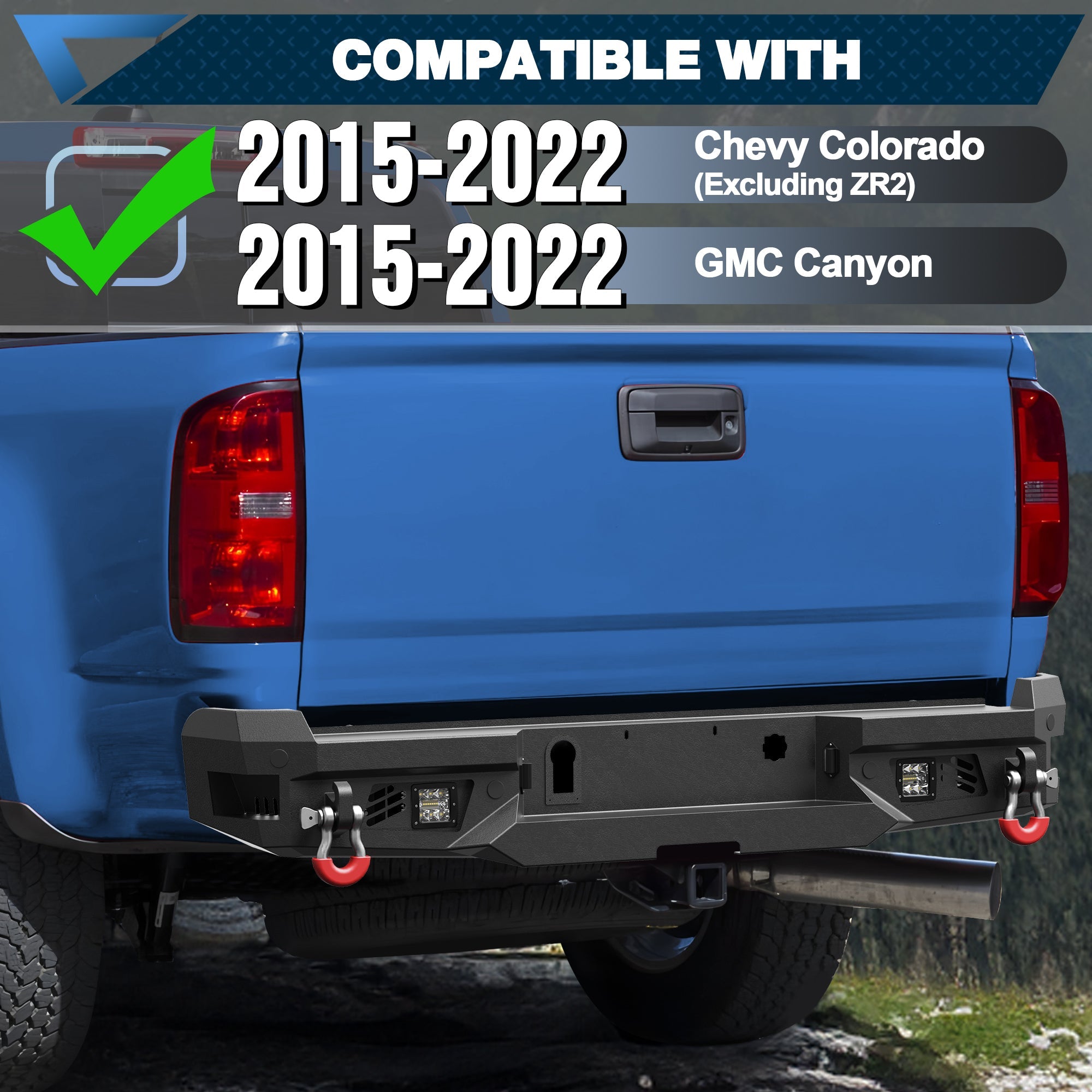 Chevy Colorado/GMC Canyon Rear Bumper for 2015-2022 Chevy Colorado (Excluding ZR2) and GMC Canyon - nadiaauto