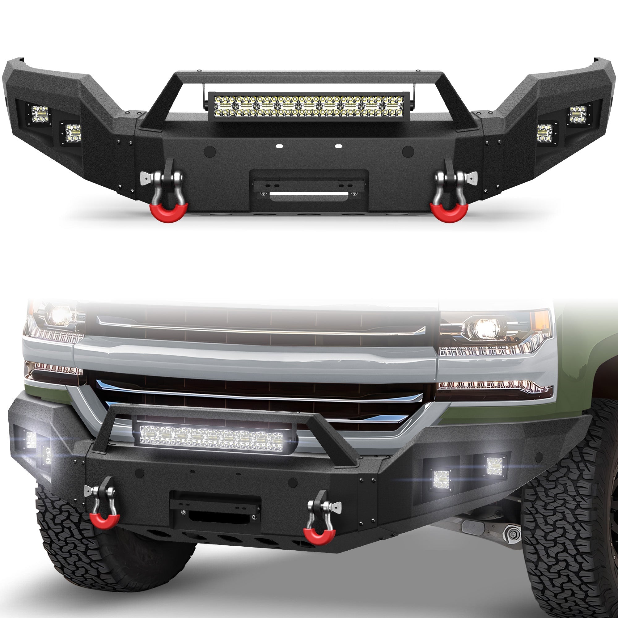 2016 2017 2018 Silverado 1500 Front Bumper for Chevrolet Silverado 1500 w/Winch Plate - nadiaauto