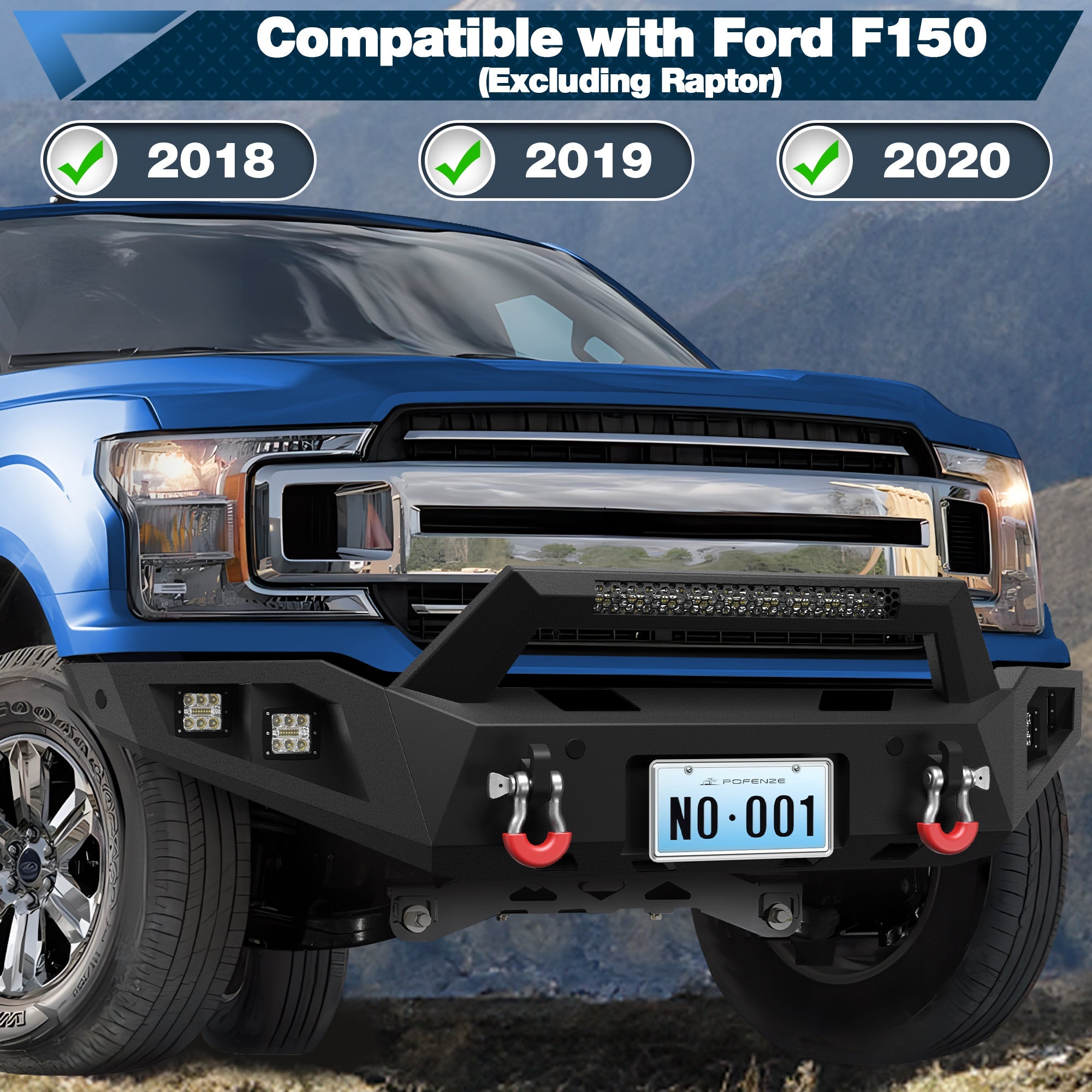 2018 2019 2020 F150 Front and Rear Bumper Set for 2018 - 2020 Ford F150 Truck (Excluding Raptor) - nadiaauto