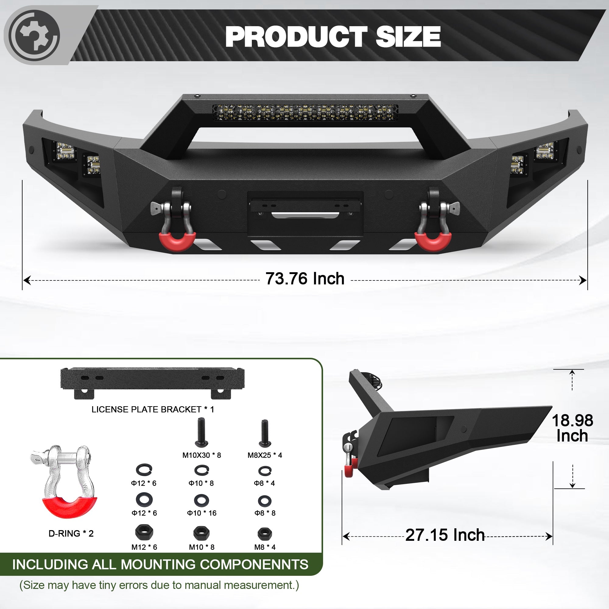 2019-2023 Ranger Front Bumper for 2019-2023 Ford Ranger Pickup Trucks (Excluding Wildtrak) - nadiaauto