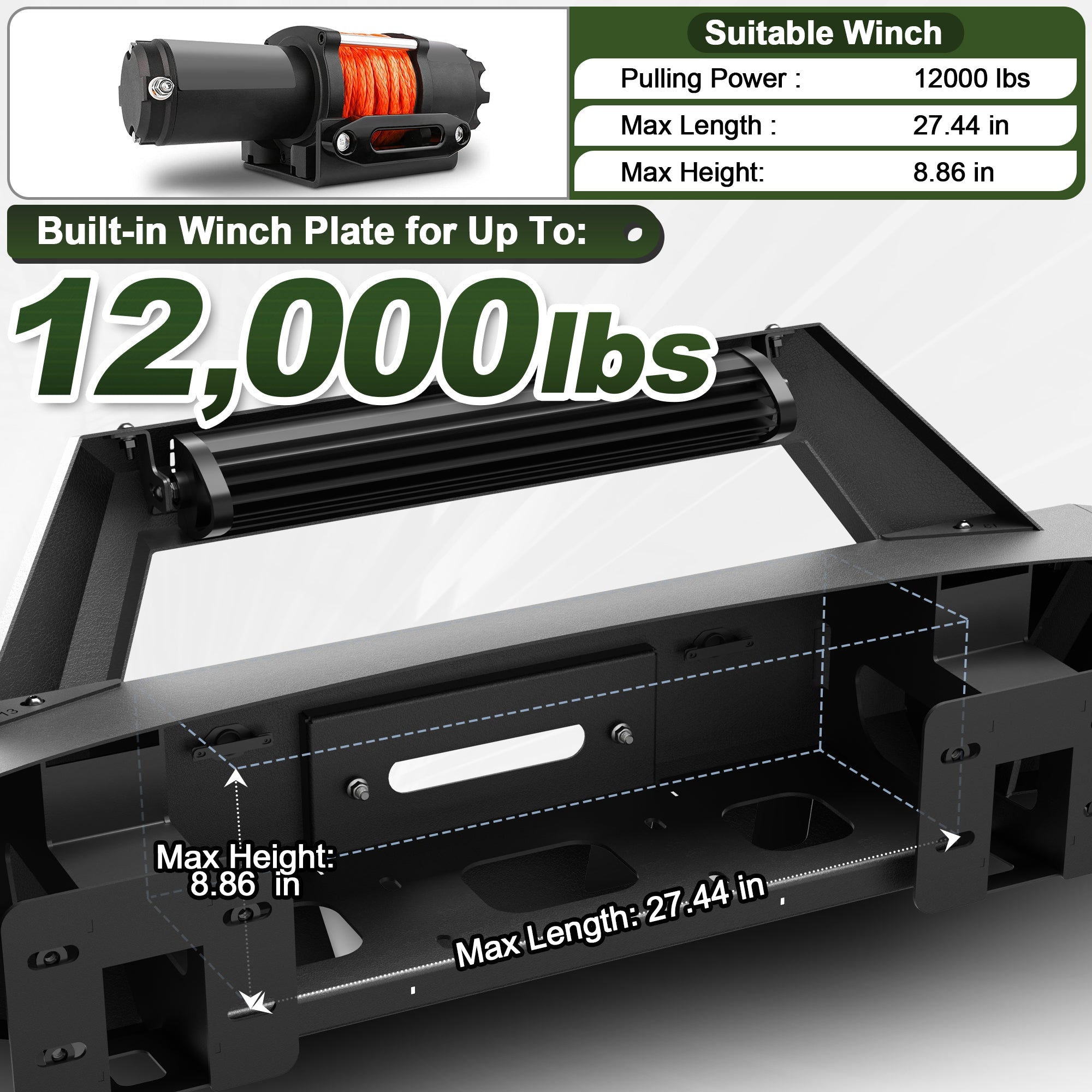 2019-2023 Ranger Front Bumper for 2019-2023 Ford Ranger Pickup Trucks (Excluding Wildtrak) - nadiaauto
