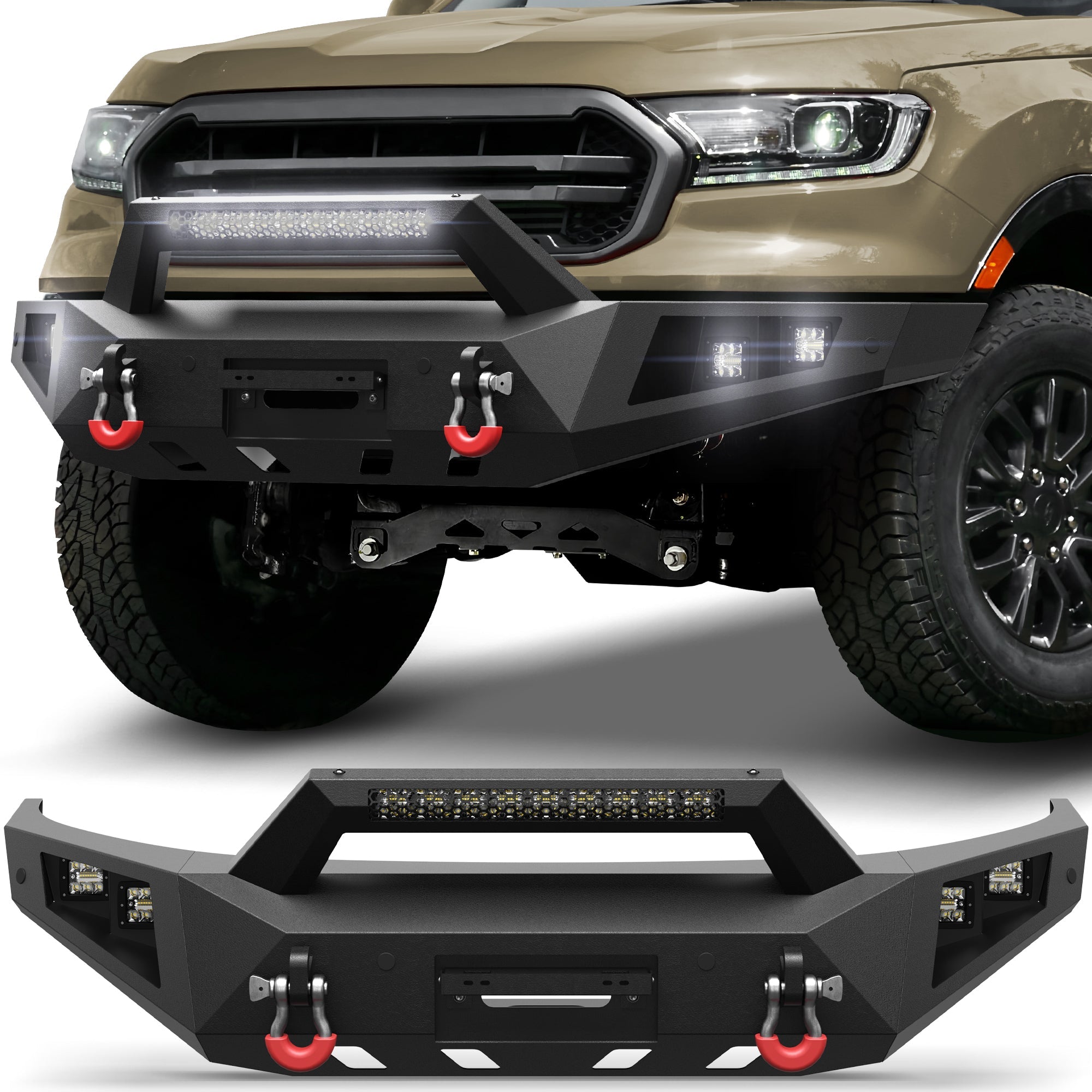 2019-2023 Ranger Front Bumper for 2019-2023 Ford Ranger Pickup Trucks (Excluding Wildtrak) - nadiaauto