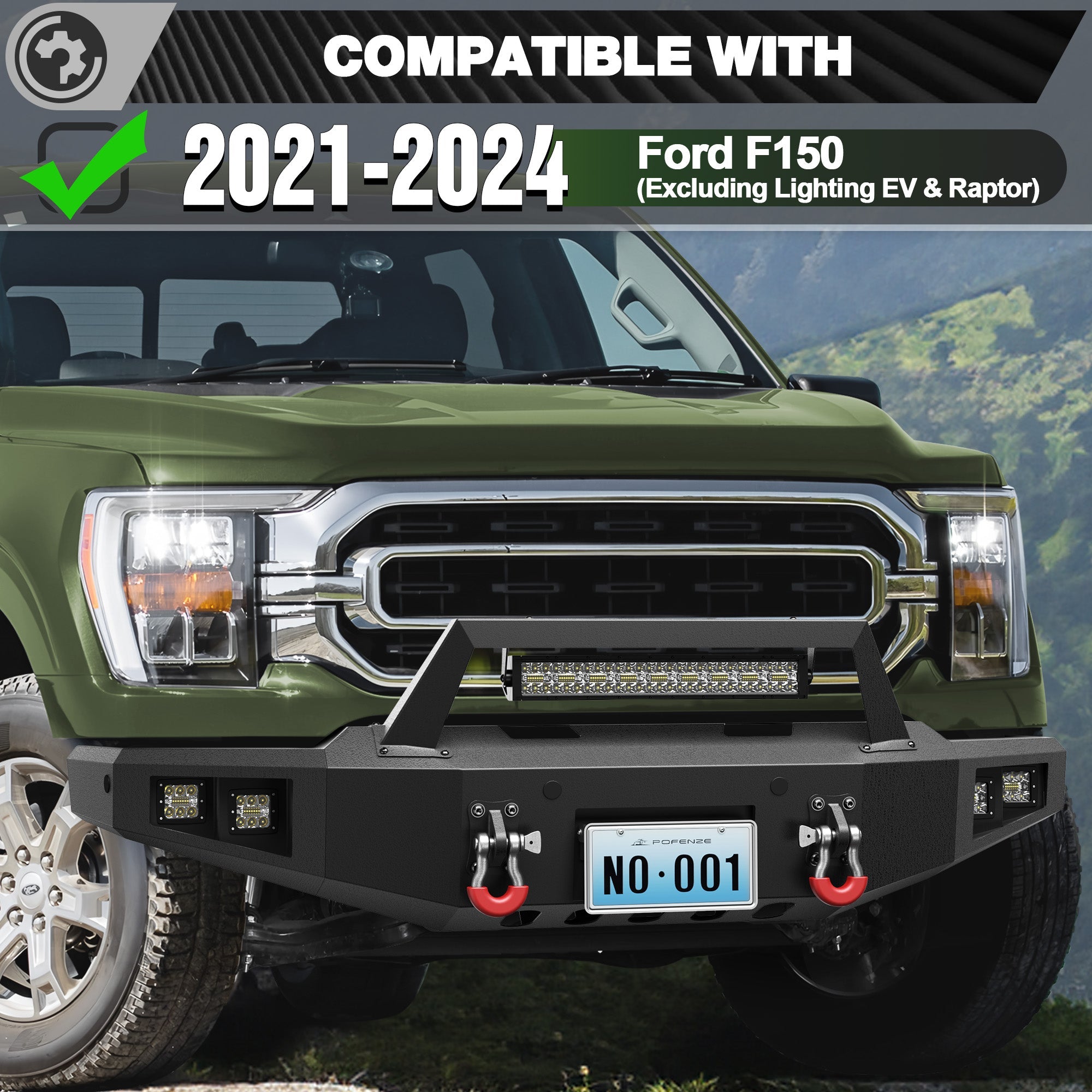 2021-2024 Ford F150 Bumper Set w/ Winch Plate - Excludes Lighting EV & Raptor - nadiaauto