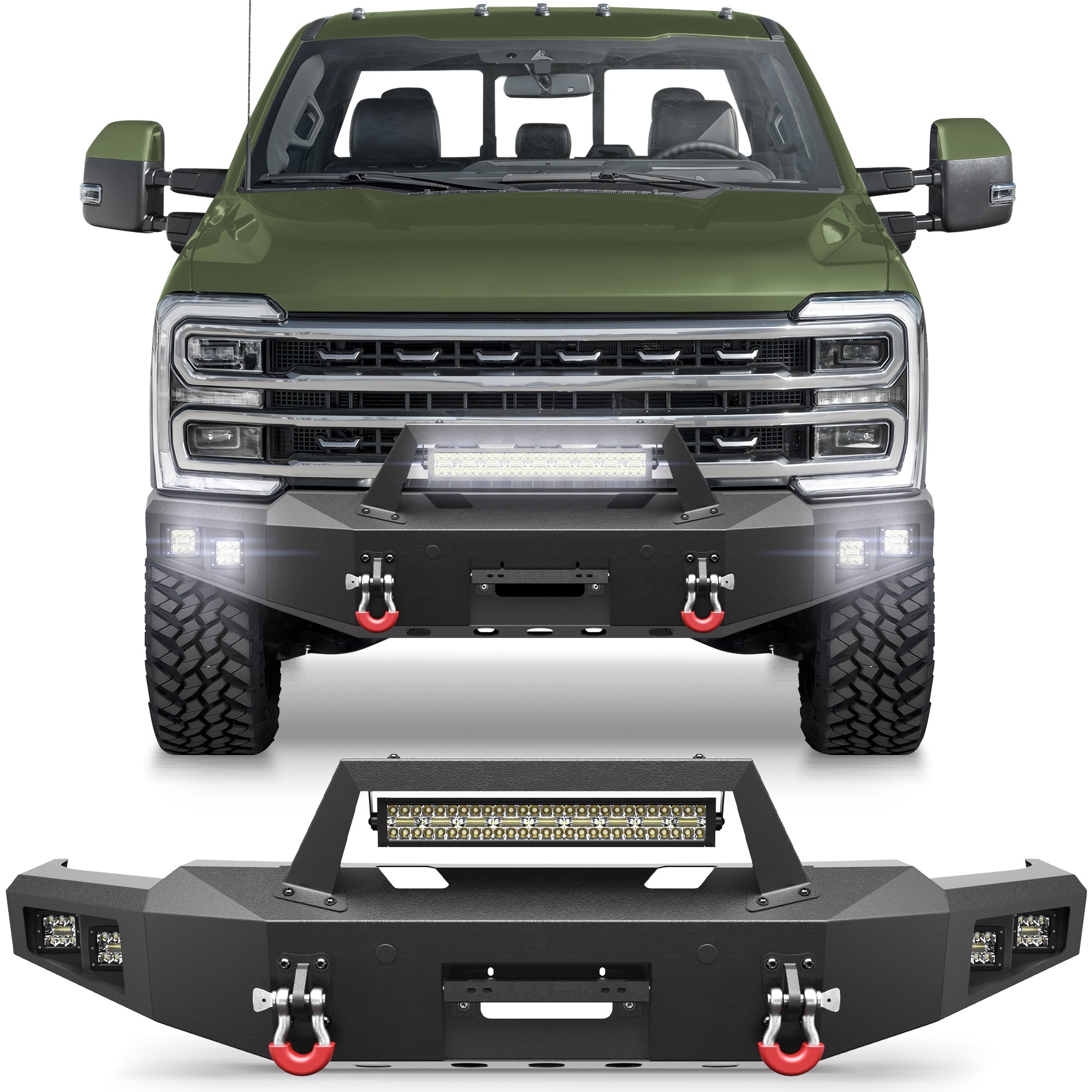 2023 2024 2025 2026 Ford F250 Front Bumper Offroad Bumper for 2023-2026 Ford F250/F350/F450 - nadiaauto