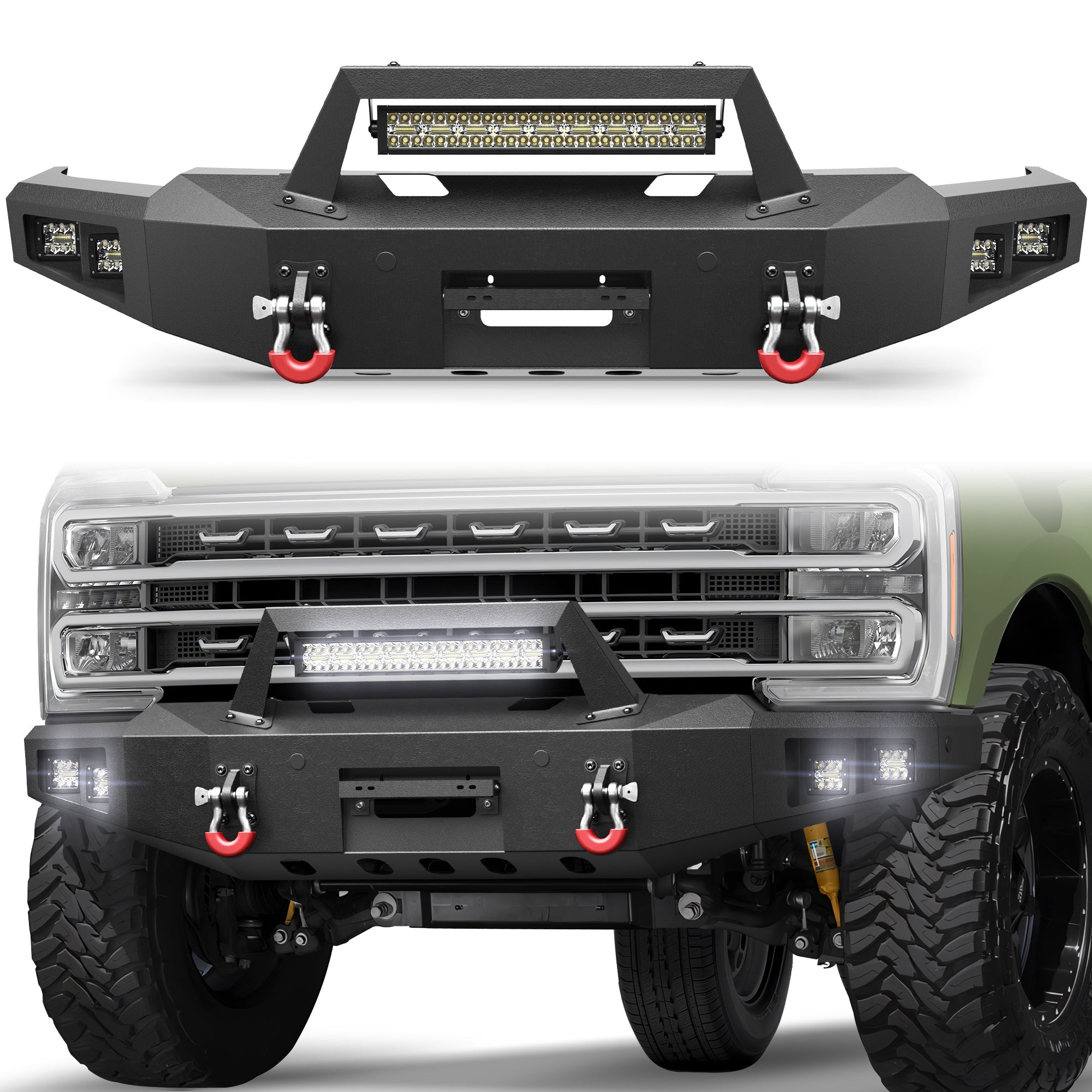 2023 2024 2025 2026 Ford F250 Front Bumper Offroad Bumper for 2023-2026 Ford F250/F350/F450 - nadiaauto