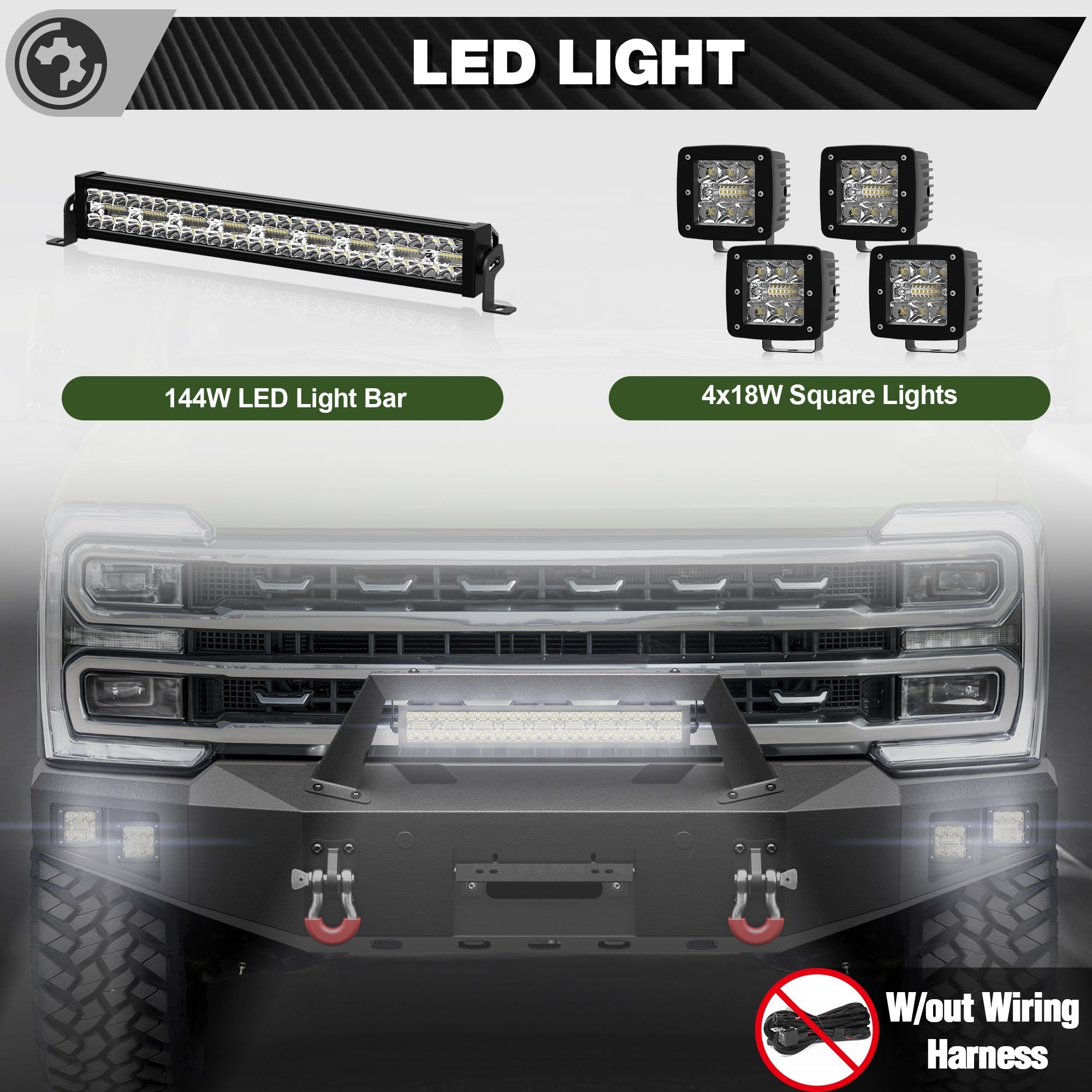 2023 2024 2025 2026 Ford F250 Front Bumper Offroad Bumper for 2023-2026 Ford F250/F350/F450 - nadiaauto
