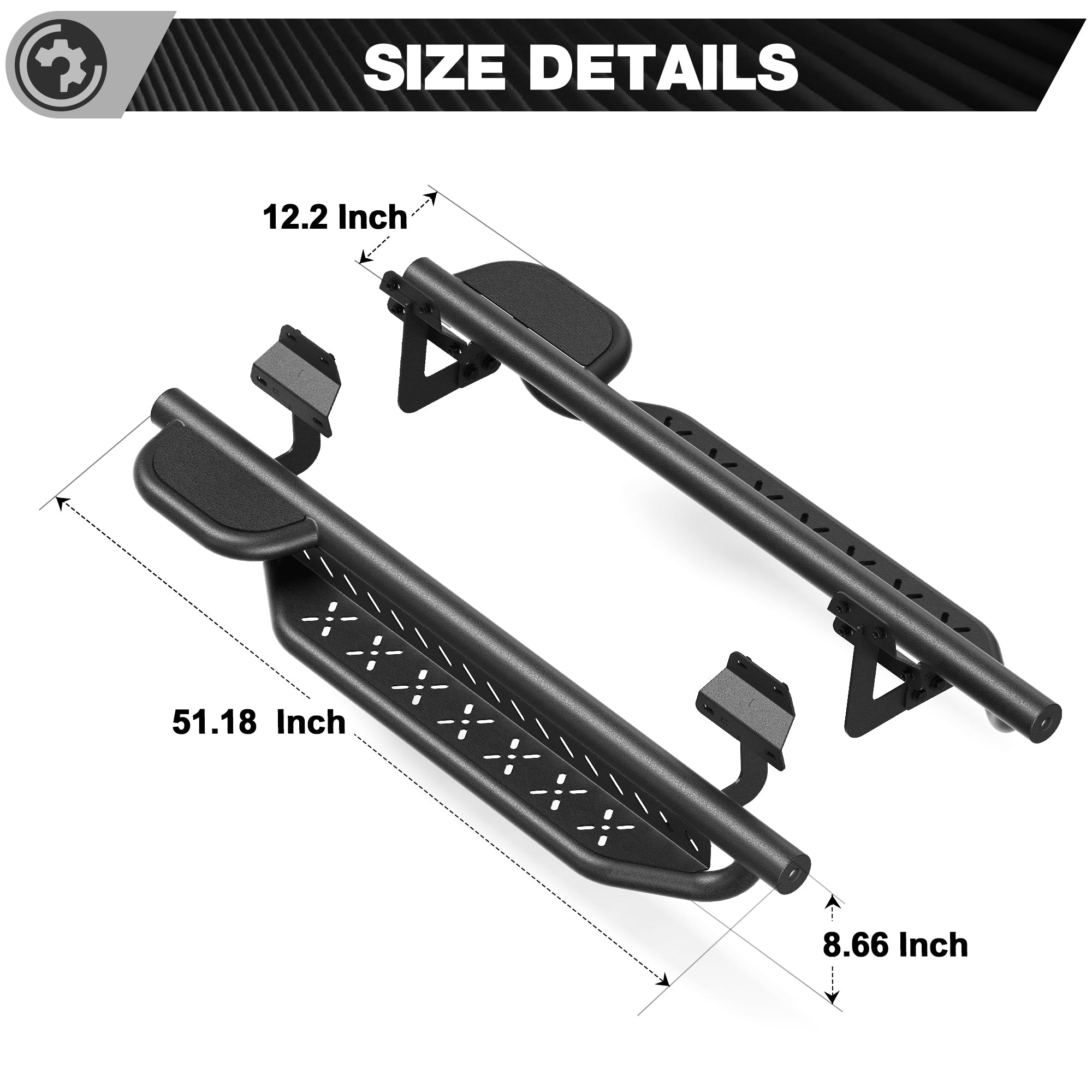 F150 Running Boards Side Steps Compatible for 2015-2025 Ford F150 and 2017-2025 Ford F250/350 Regular Cab 2 Doors Only