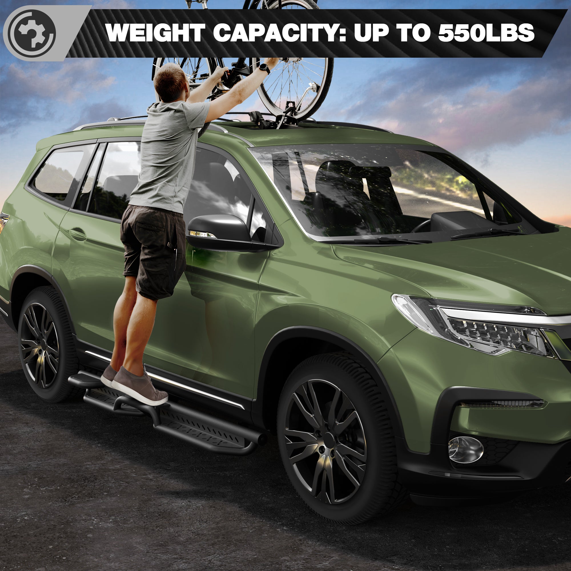 Running Boards Side Steps for Honda Pilot 2016-2022 Bolt-On Design for Easy Access