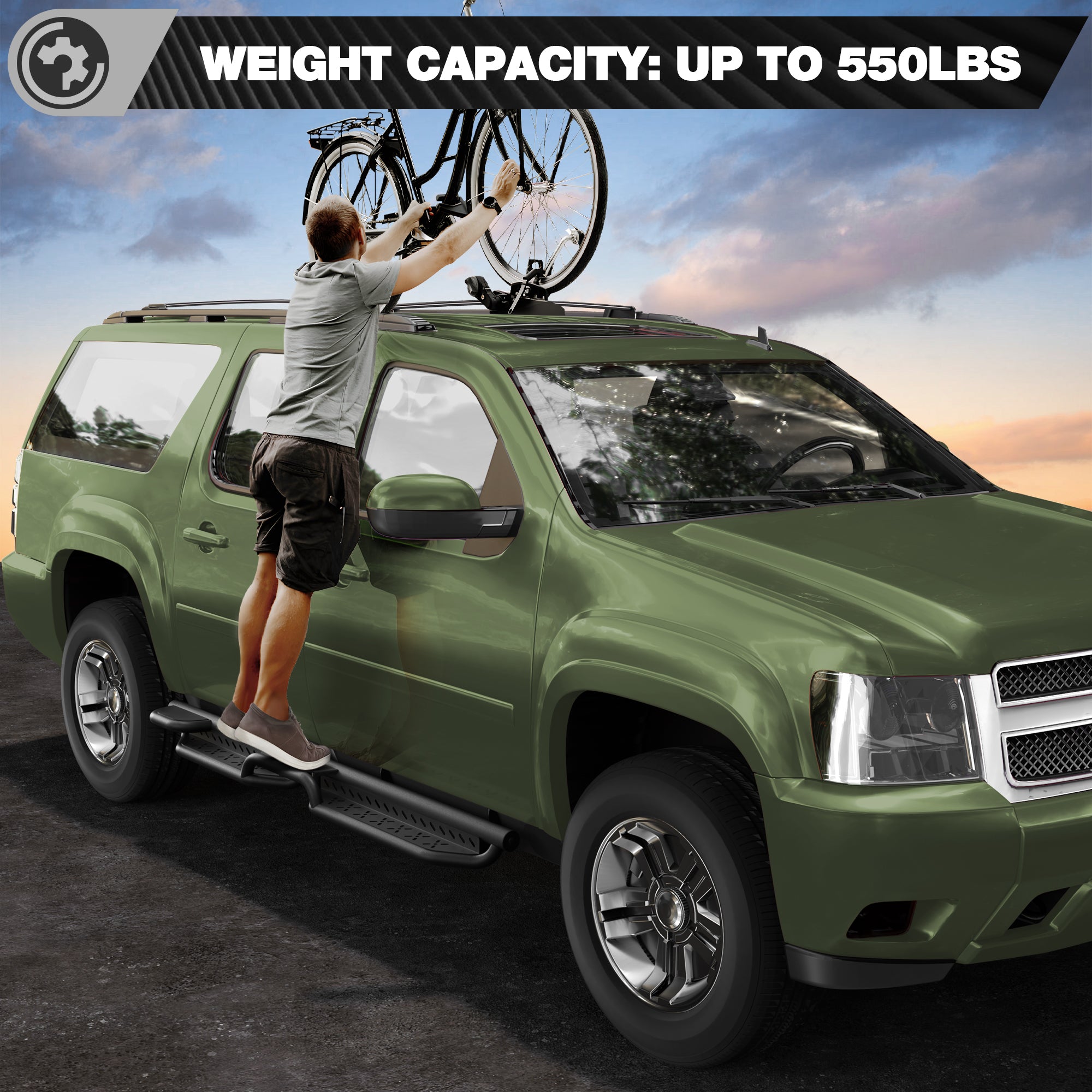 Suburban Running Boards Side Step Compatible for Chevy Suburban 2006-2020,GMC Yukon XL 2006-2020