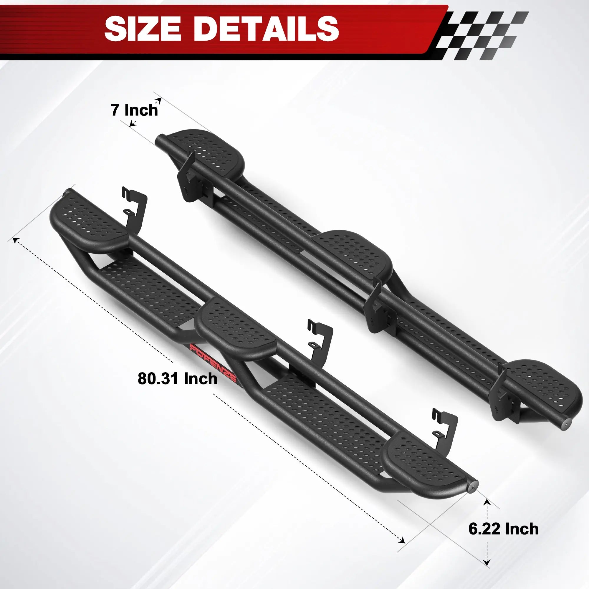 Running Boards for 2007–2018 Chevy Silverado GMC Sierra 1500 & 2007–2019 2500HD 3500HD Crew Cab