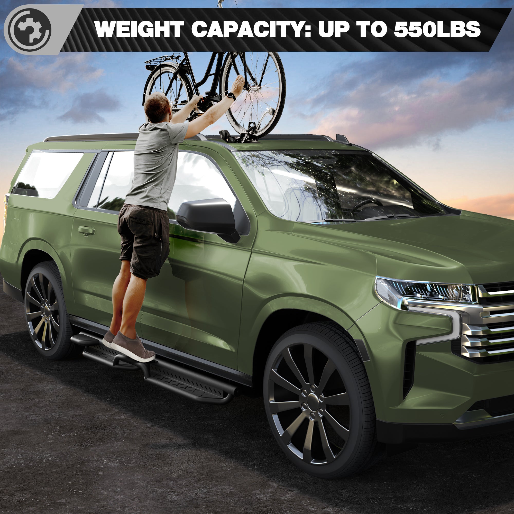 Suburban Running Boards Side Step Compatible for Chevy Suburban 2021-2026 & GMC Yukon XL 2021-2026