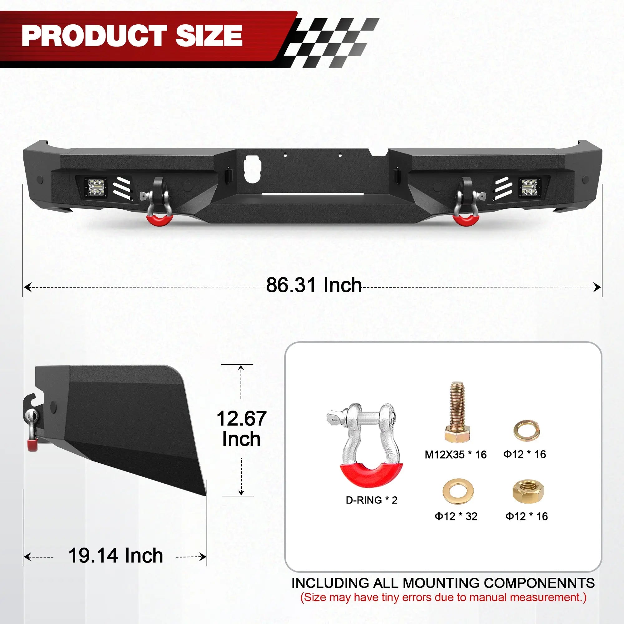 Longsun Ram 1500 Rebel Rear Bumper for 2015-2018 Ram 1500 Rebel Only