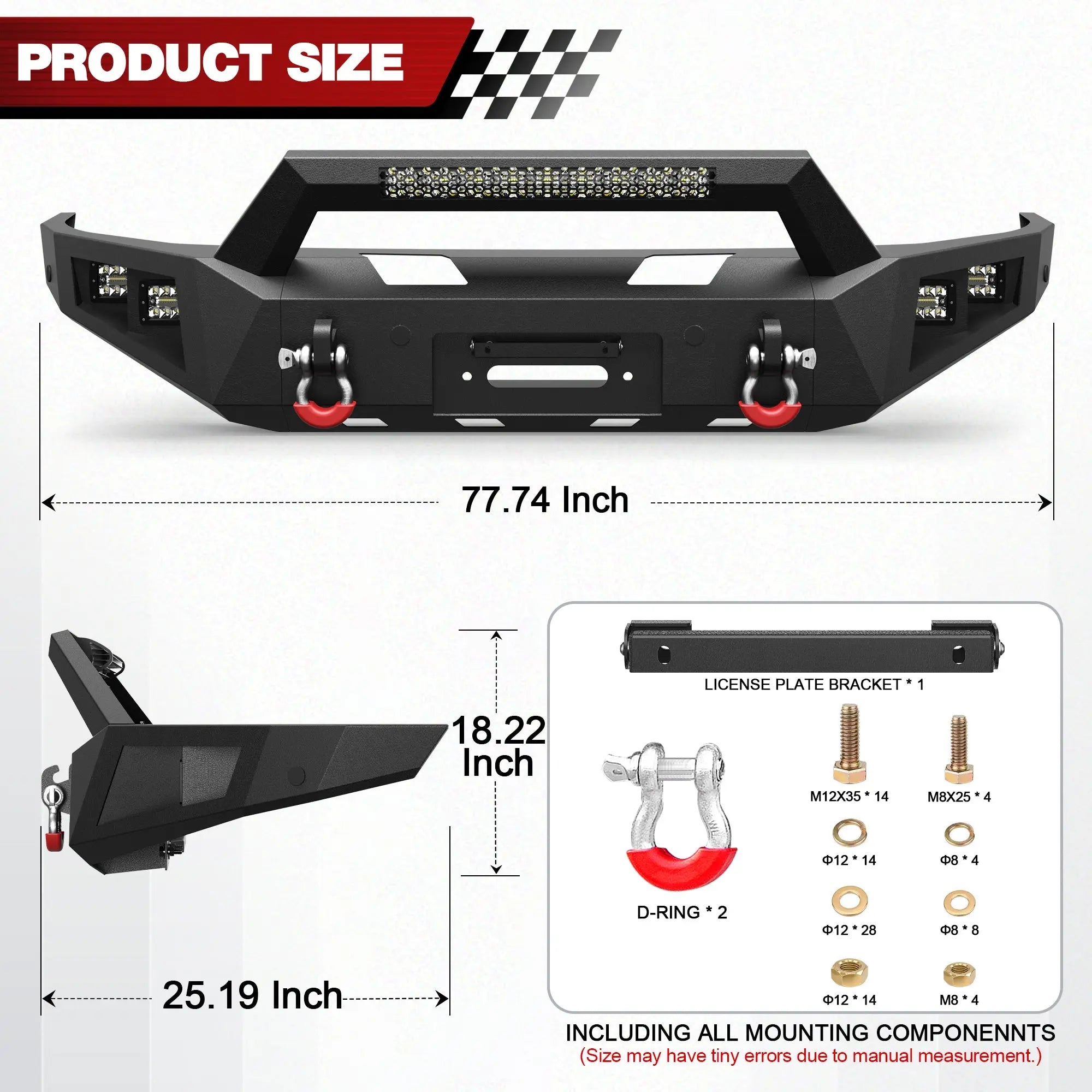 Longsun Ram 1500 Rebel Front Bumper for 2015-2018 Ram 1500 Rebel Only