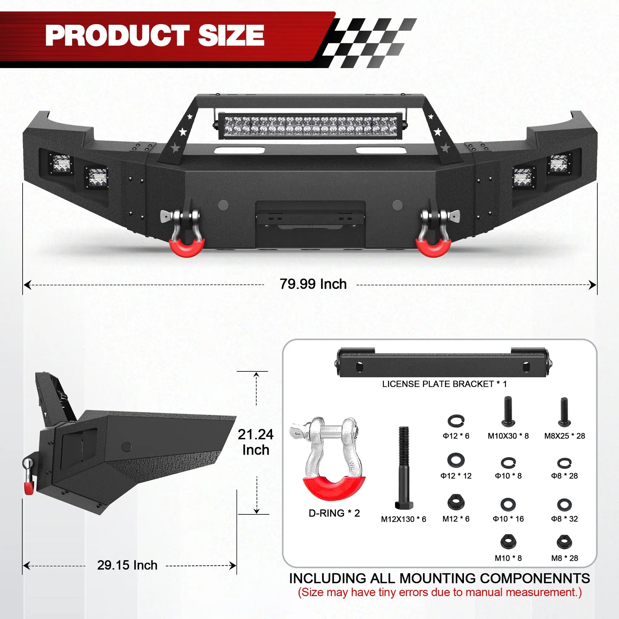 Longsun Silverado 1500 Front Bumper for 2007 2008 2009 2010 2011 2012 2013 Chevy Silverado 1500 Pickup