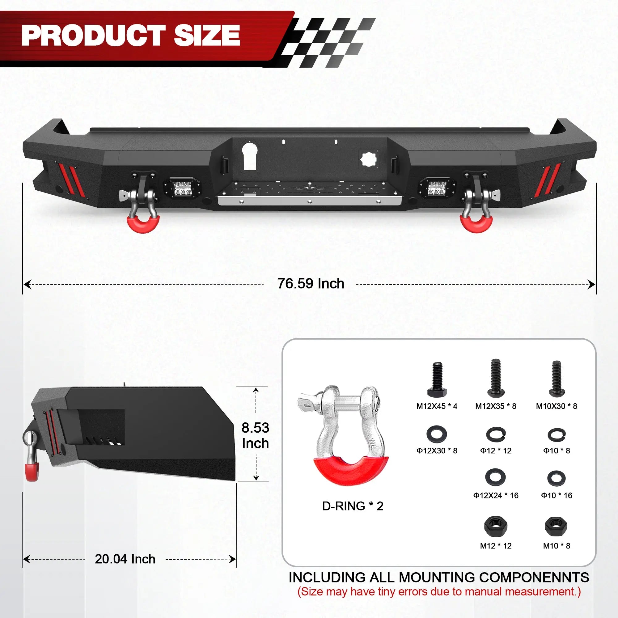Longsun Rear Bumper for 2020 2021 2022 2023 2024 2025 2026 Chevy Silverado/GMC Sierra 2500/3500 HD