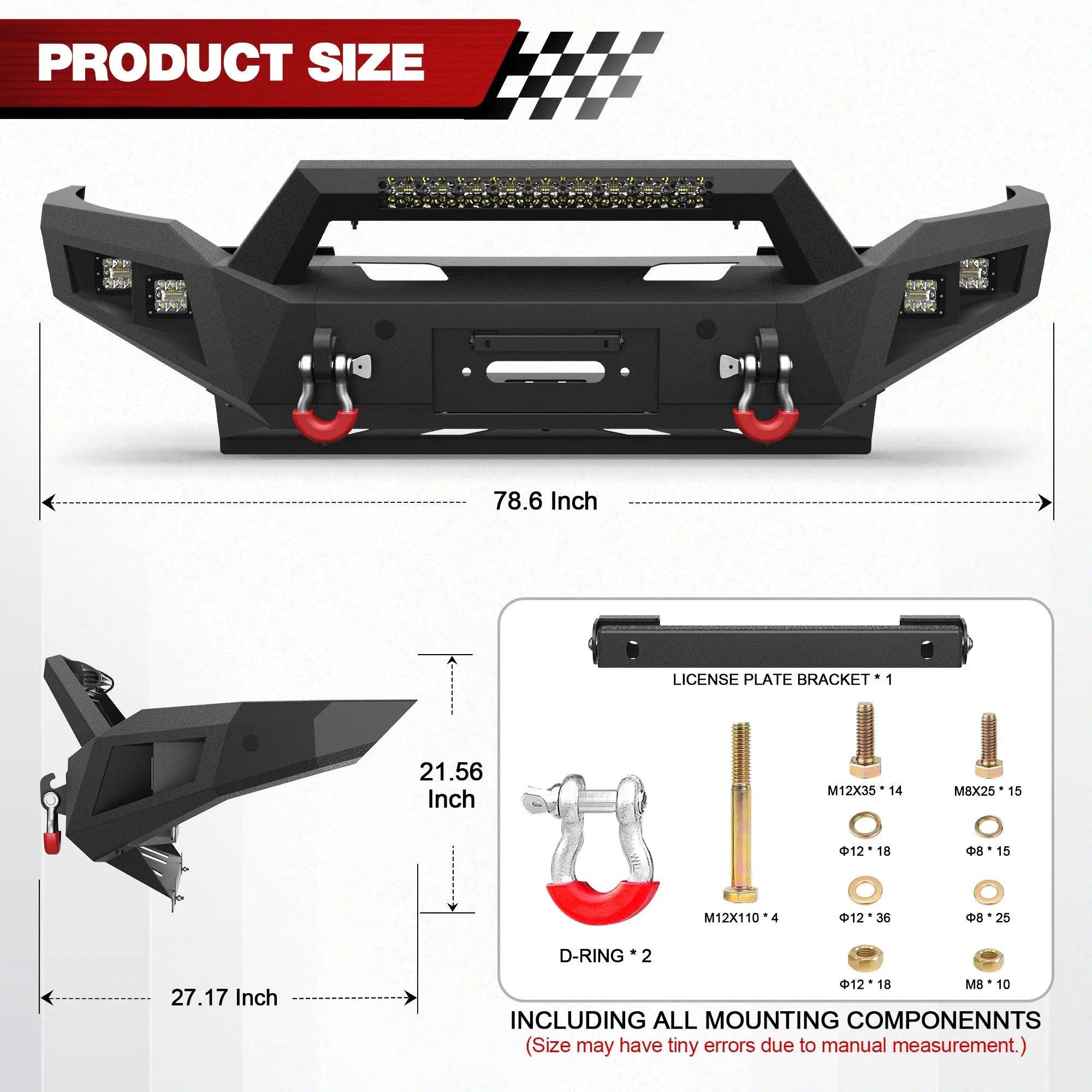 Longsun Ram 2500 Front Bumper for 2019 2020 2021 2022 2023 2024 2025 Ram 2500/3500 Pickup