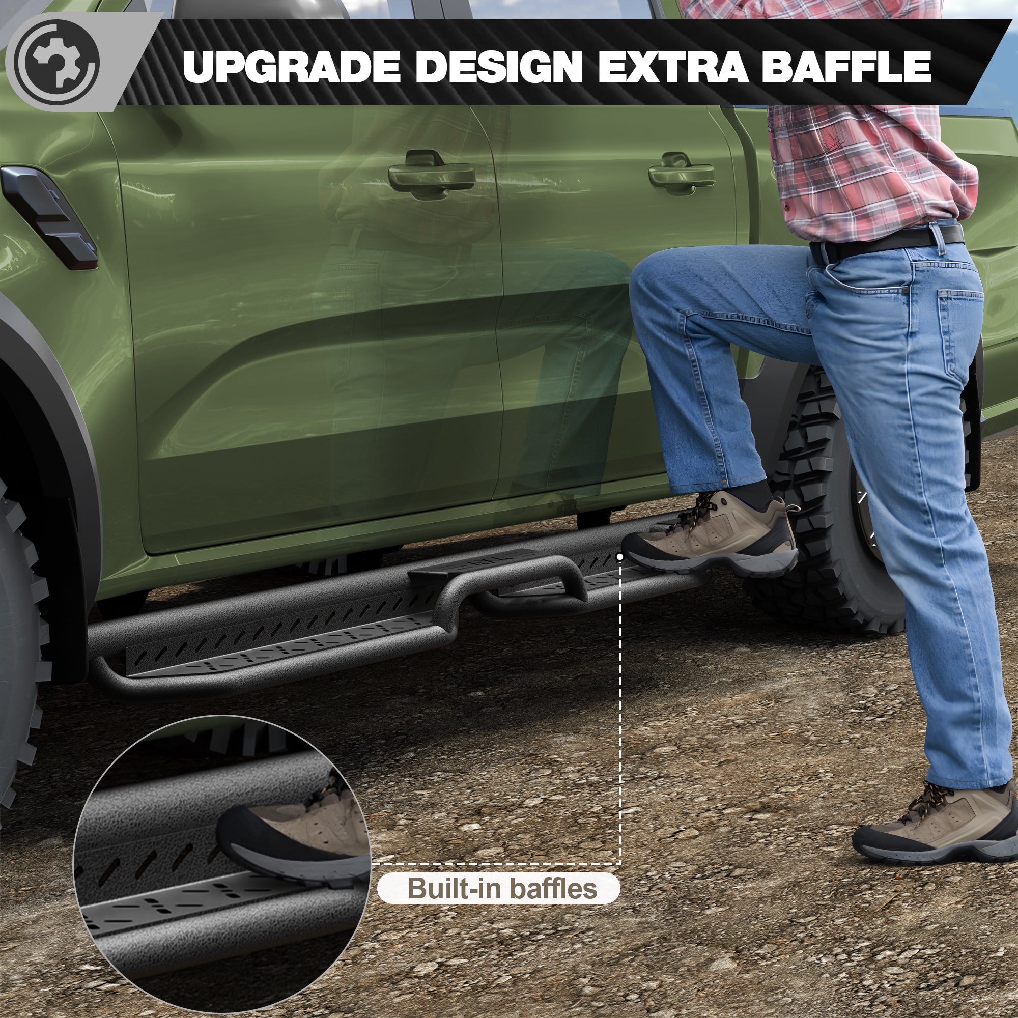 Ranger Running Boards Side Step Ford Ranger 2019 2020 2021 2022 2023 2024 SuperCrew(4 Door)
