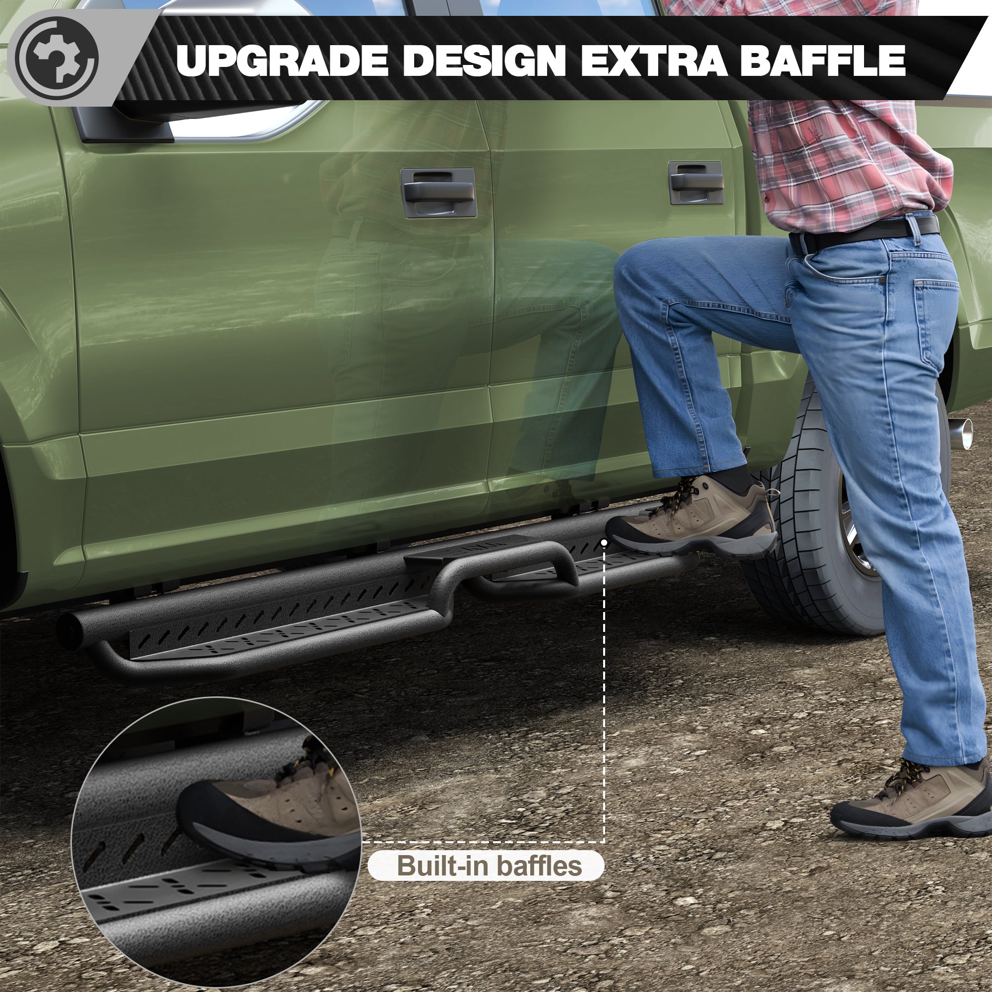F150 Running Boards Side Steps Compatible with 2009 2010 2011 2012 2013 2014 Ford F150 SuperCrew