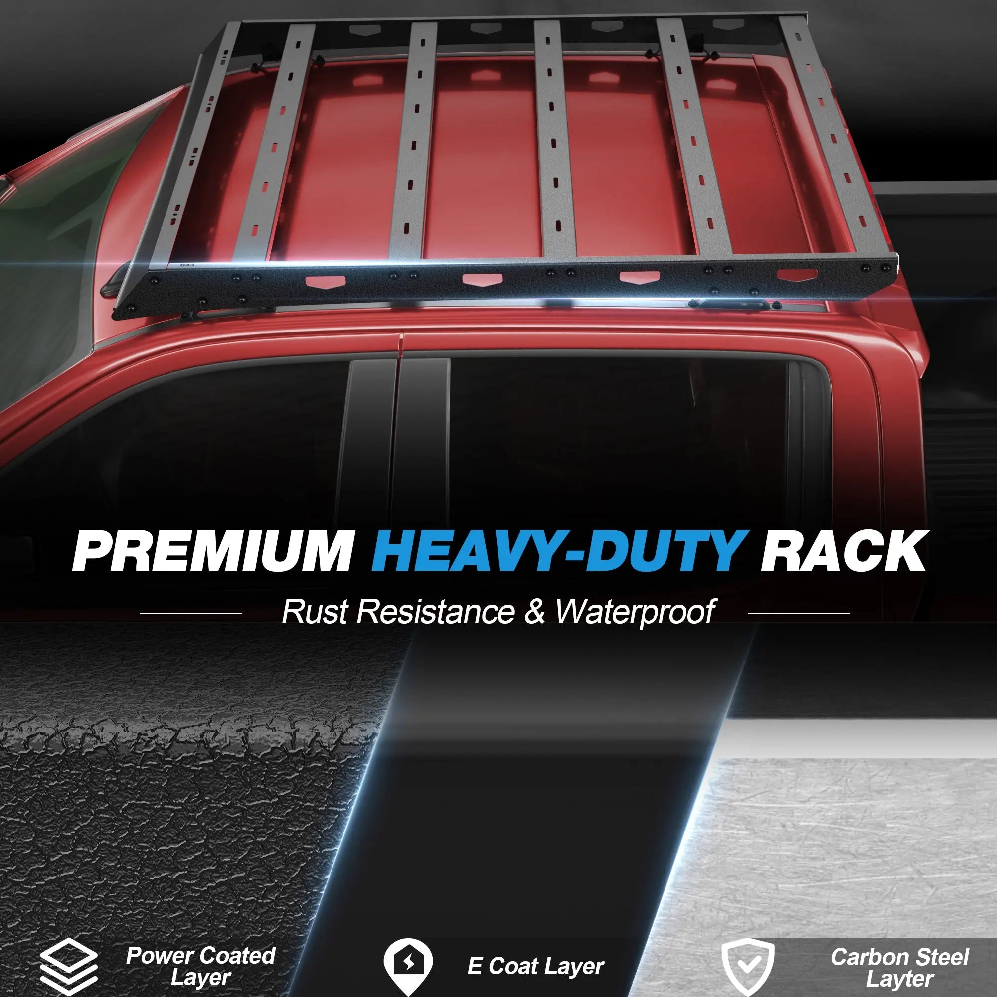 Longsun Roof Rack Cargo Crossbars Compatible with Chevy Silverado 1500/2500 2019-2025 Regular Cab Only