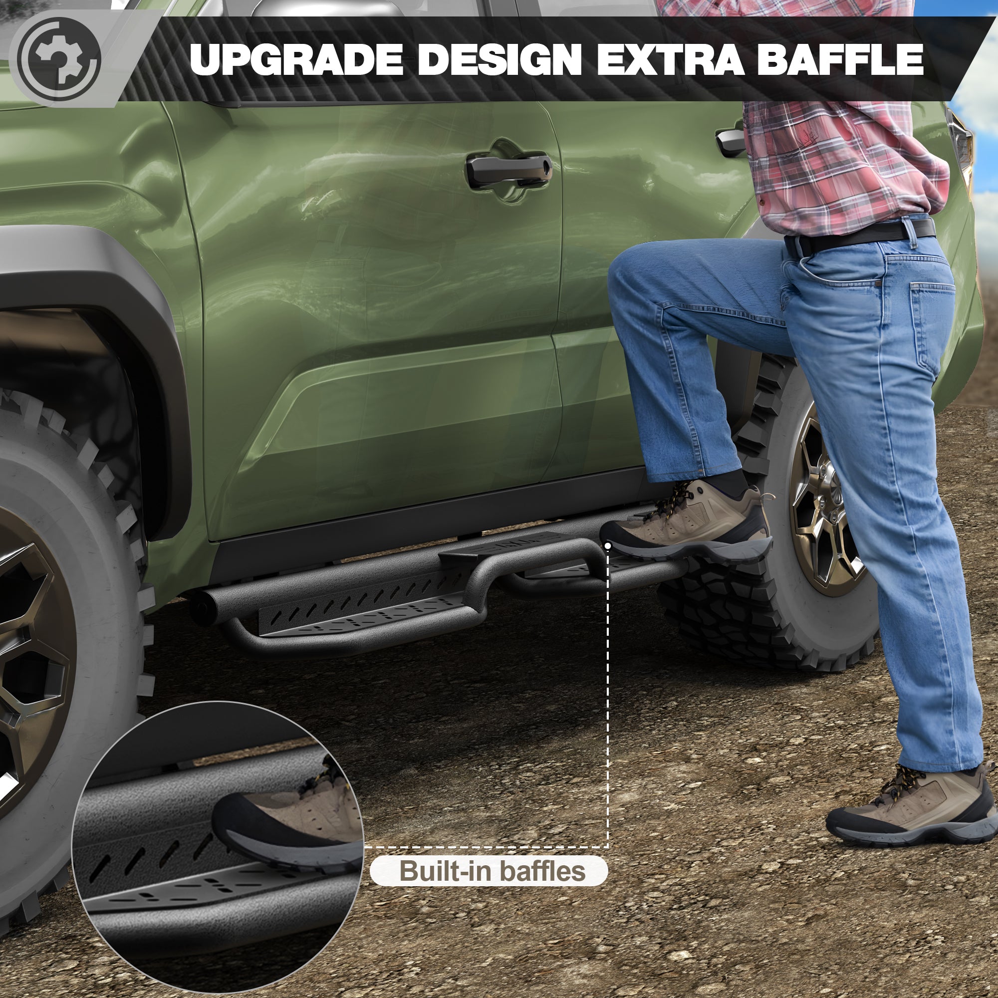 Running Boards Side Steps Compatible with 2014-2024 Toyota 4Runner SR5, 2015-2024 TRD Pro & 2017-2024 TRD 2PCS Nerf Bars
