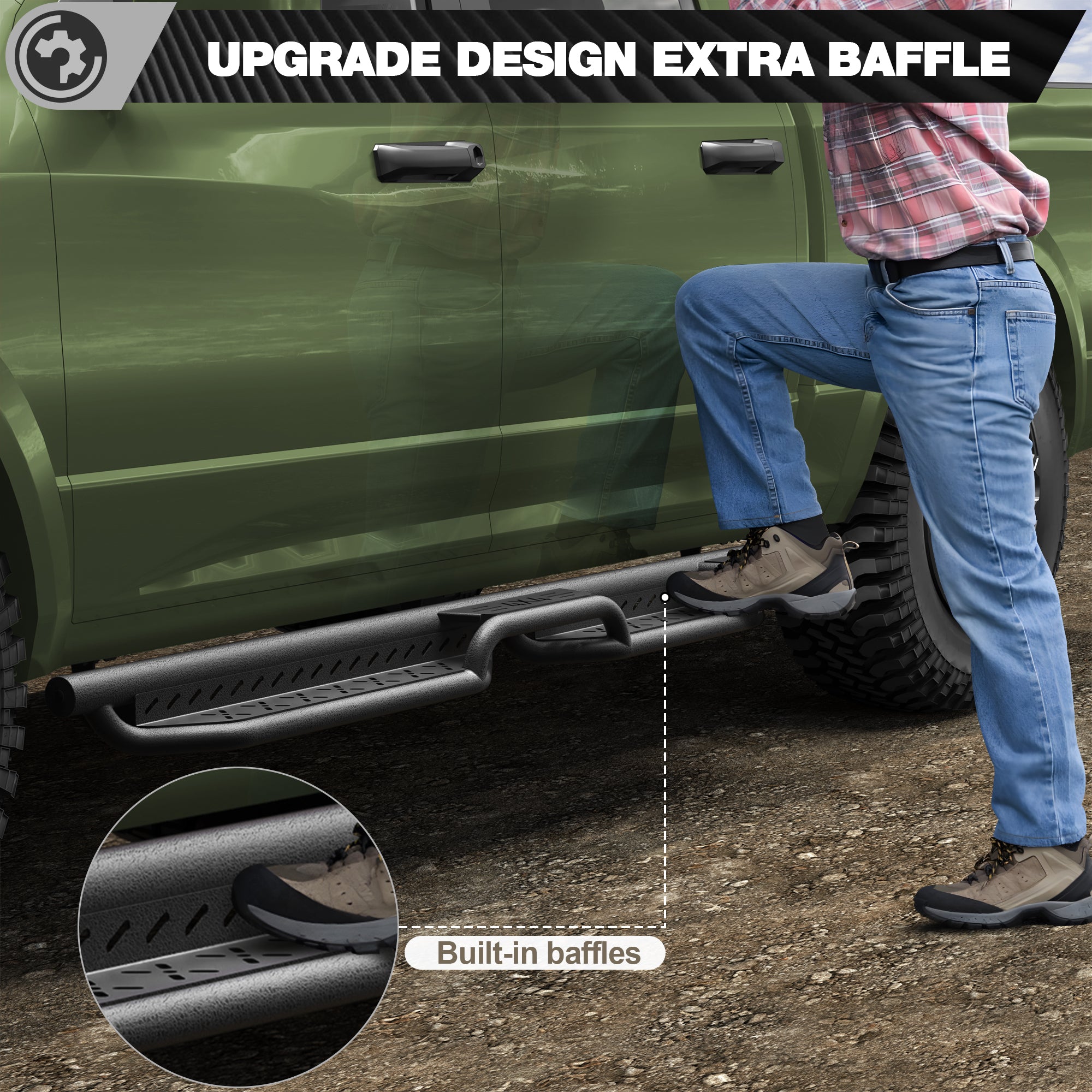 Running Boards Side Steps Compatible with 2009-2018 Dodge Ram 1500 (Including 2019-2025 Classic), 2010-2025 Ram 2500/3500 Crew Cab