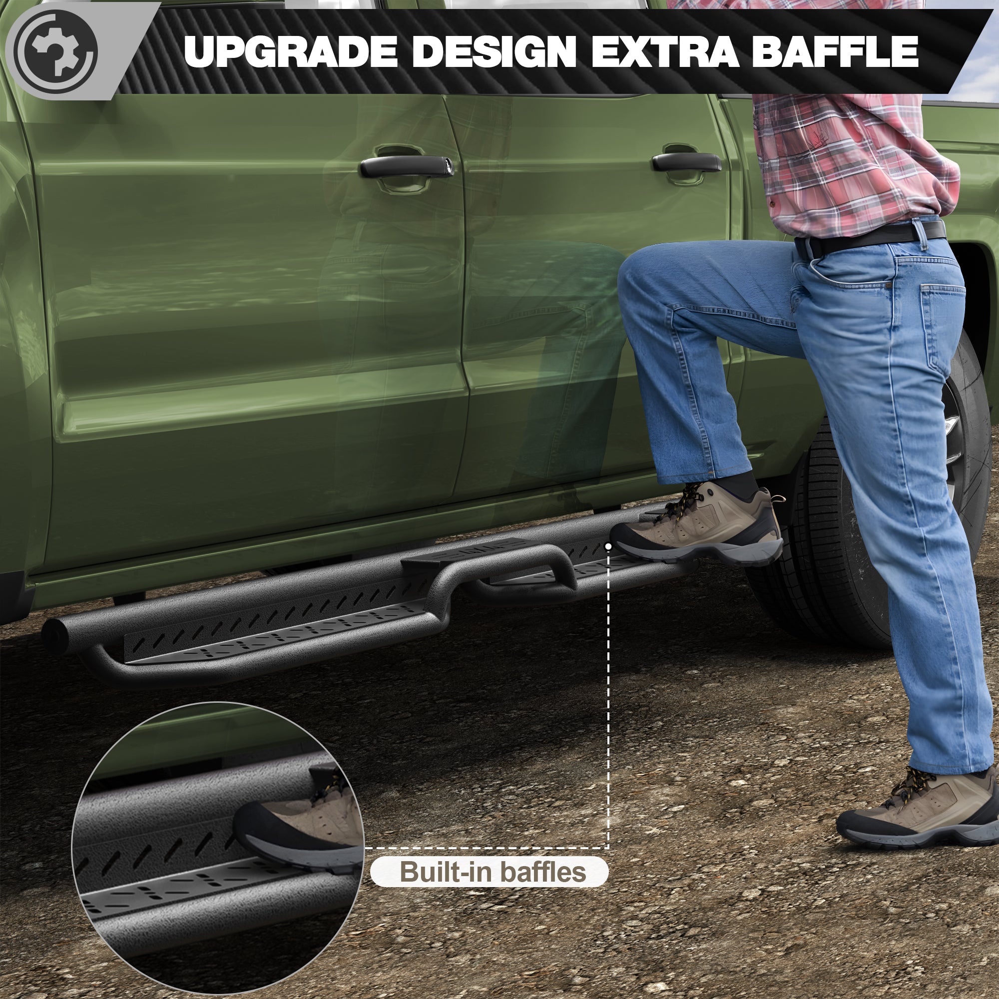 Running Boards for 07-18 Silverado & Sierra 1500, 07-19 2500HD/3500HD (4-Door), Not for Diesel