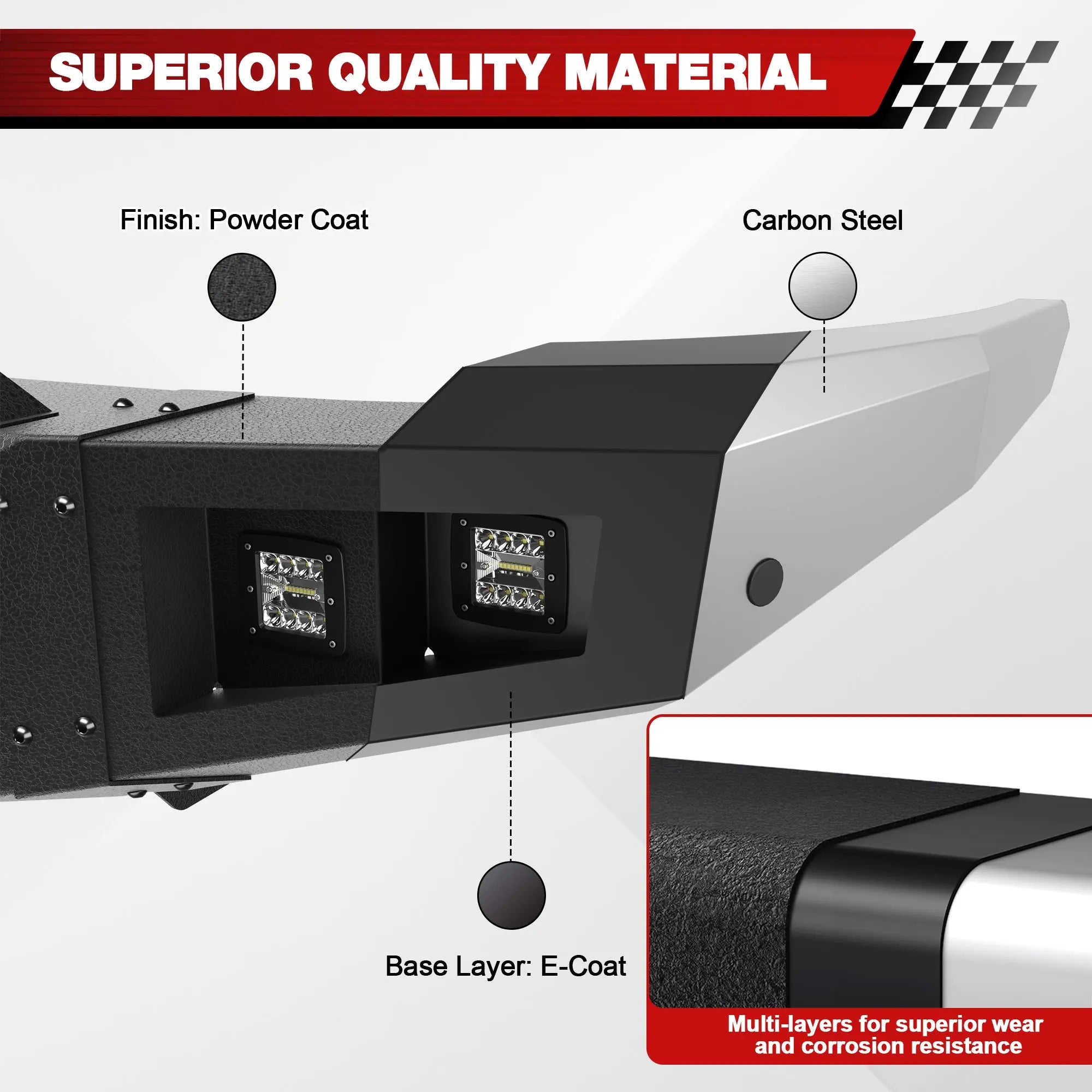 Longsun Silverado 2500/3500 Front Bumper Compatible with 2011 2012 2013 2014 Chevy Silverado 2500/3500