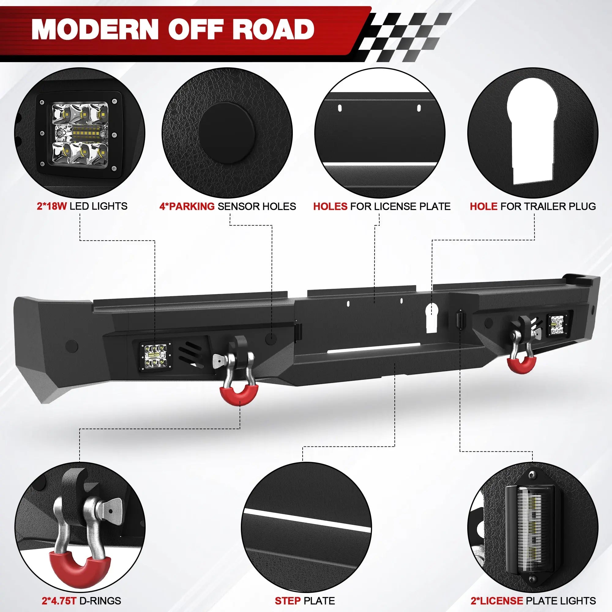 Longsun Ram Front & Rear Bumper for 2019 2020 2021 2022 2023 2024 2025 2026 Ram 2500 & 3500
