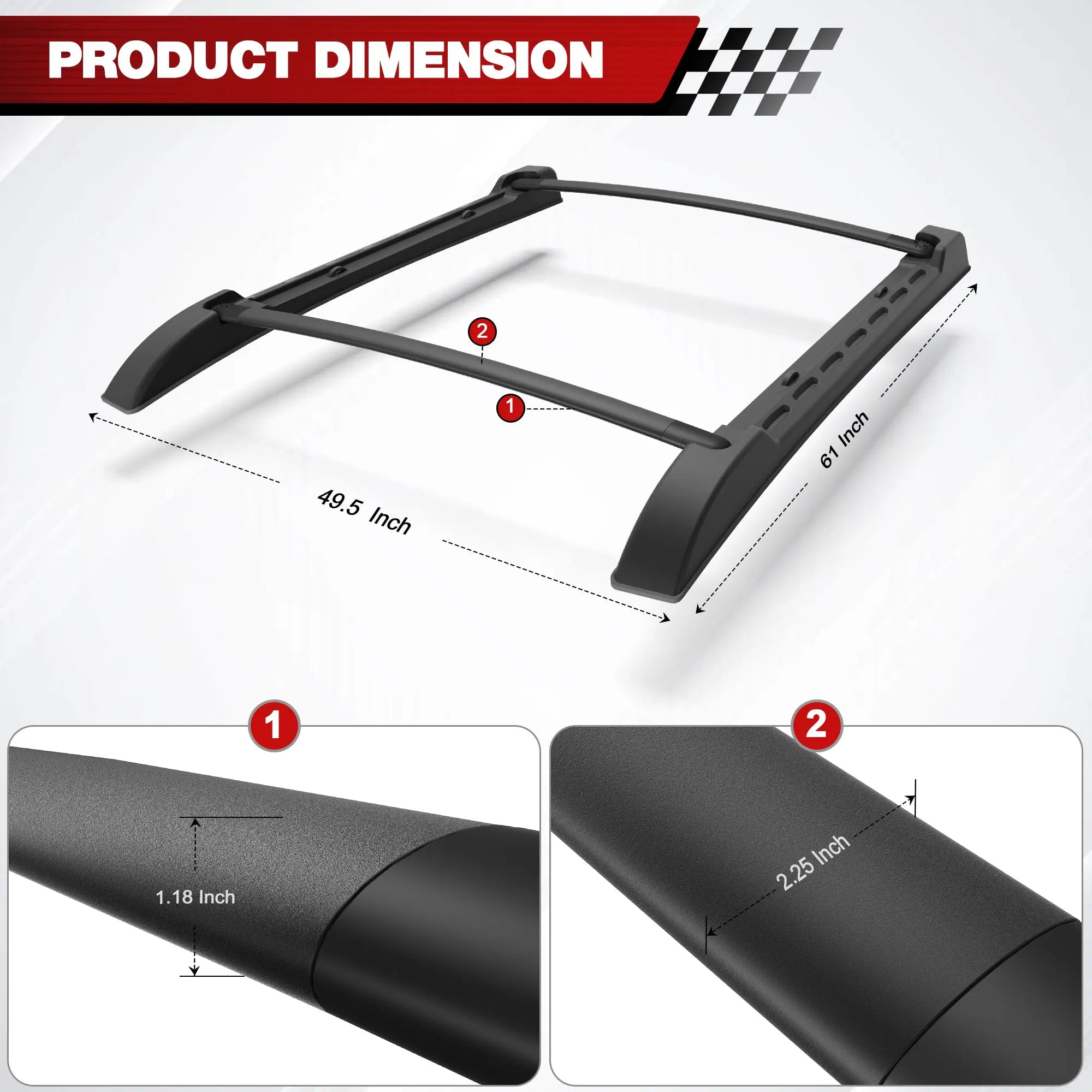 Tacoma Cargo Carriers  Roof Rack Fit for 2024-2025 Toyota Tacoma Double Cab Aluminum