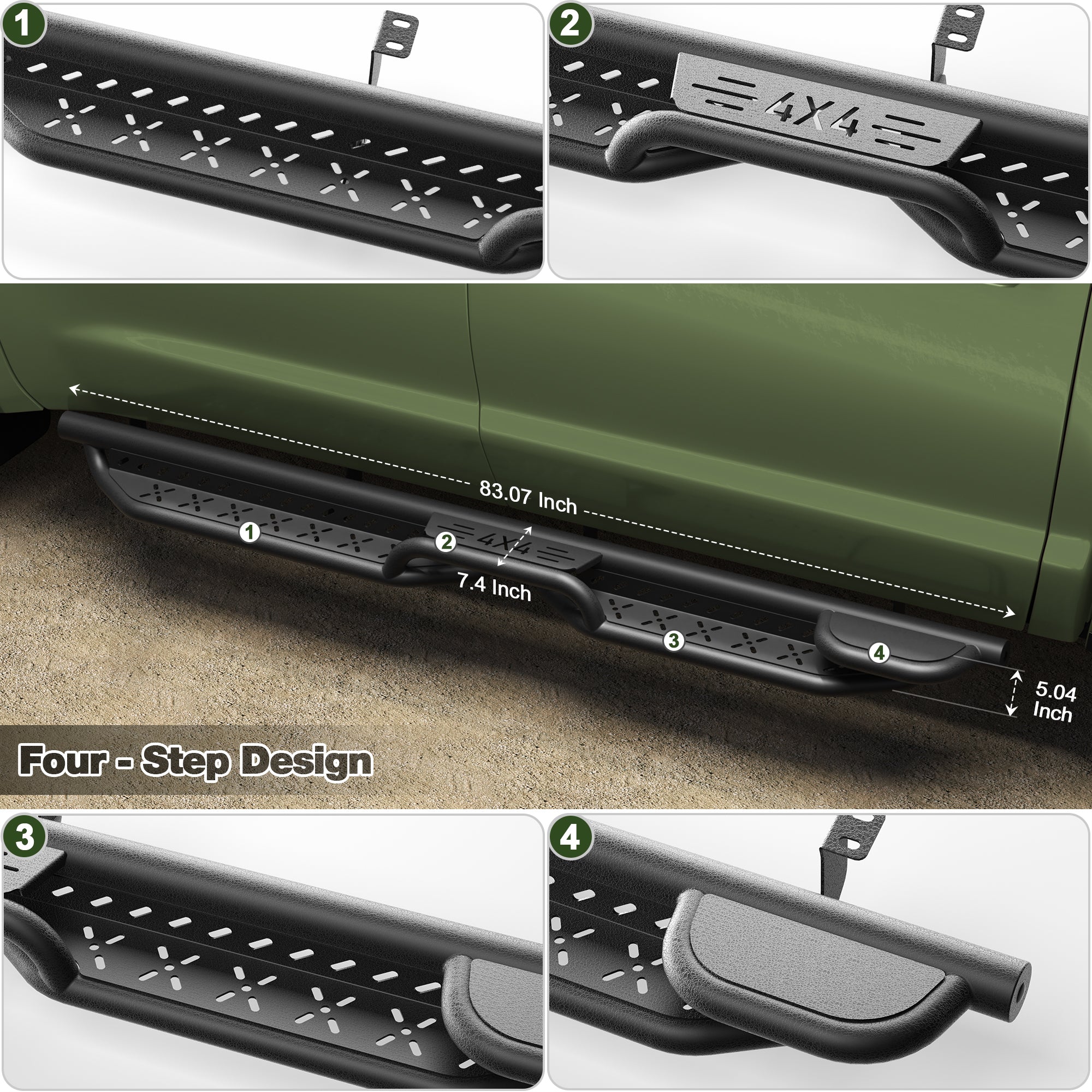 Tundra Running Boards Side Steps Fits for 2007-2021 Toyota Tundra CrewMax 4-Door