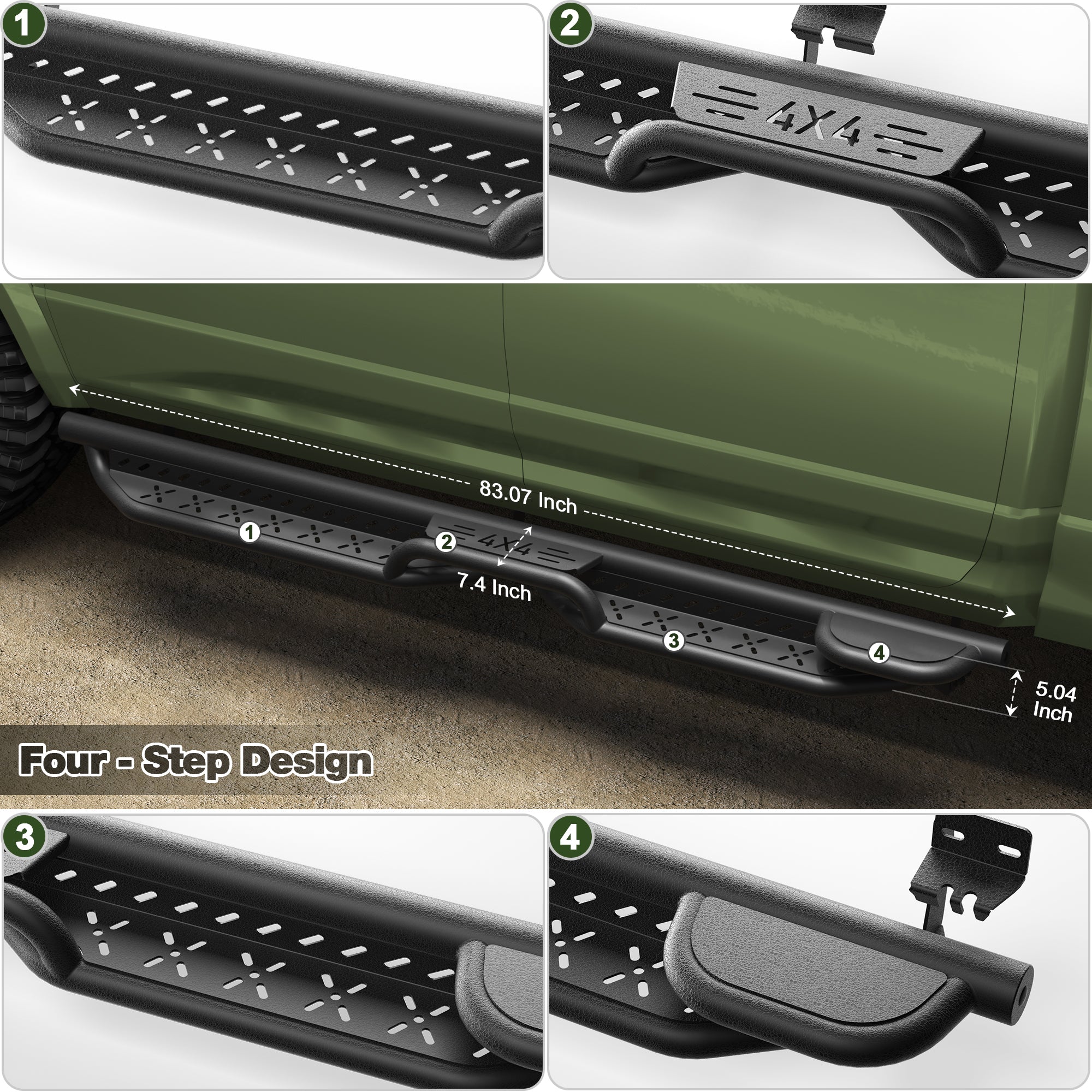 Running Boards Side Steps Compatible with 2009-2018 Dodge Ram 1500 (Including 2019-2025 Classic), 2010-2025 Ram 2500/3500 Crew Cab