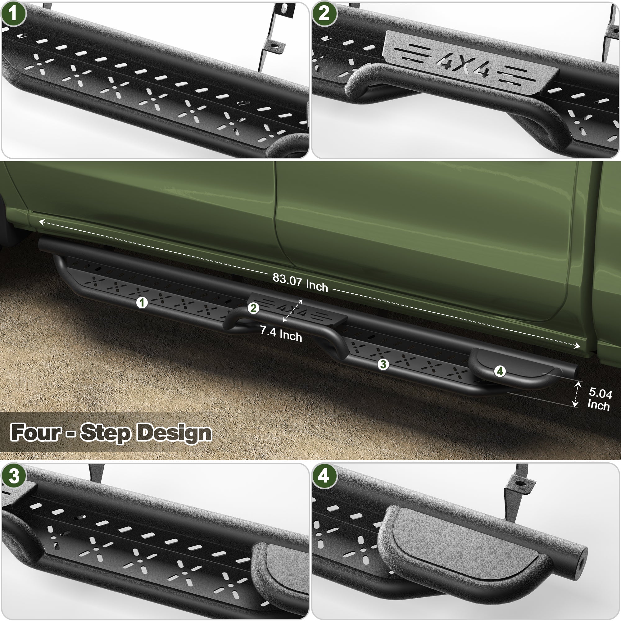 Side Steps for 2019-2025 Chevy Silverado & GMC Sierra 1500, 2020-2025 Silverado/Sierra 2500 3500