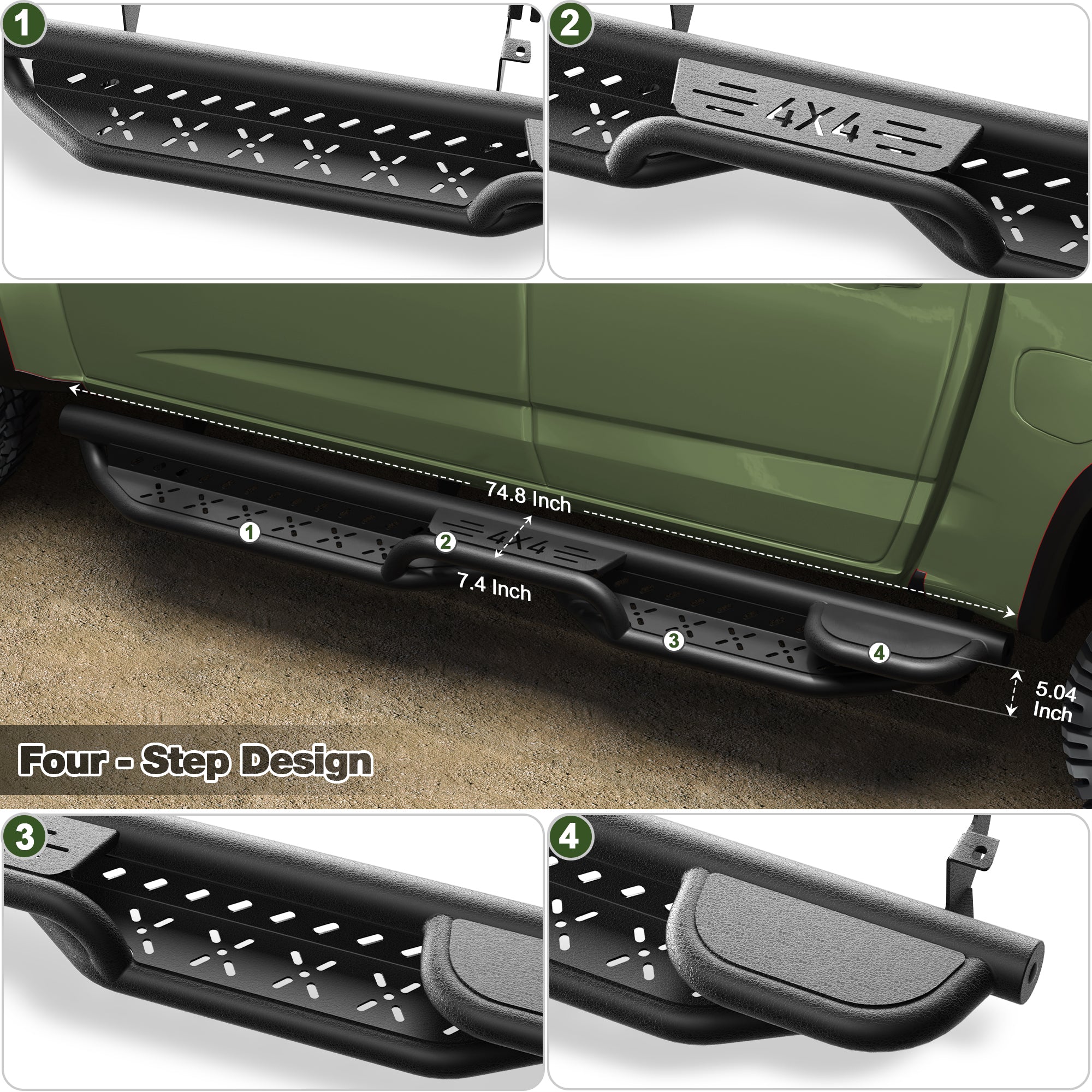 Running Boards Side Steps for 2015-2026 Chevy Colorado/GMC Canyon, Fits 4 Full Size Doors