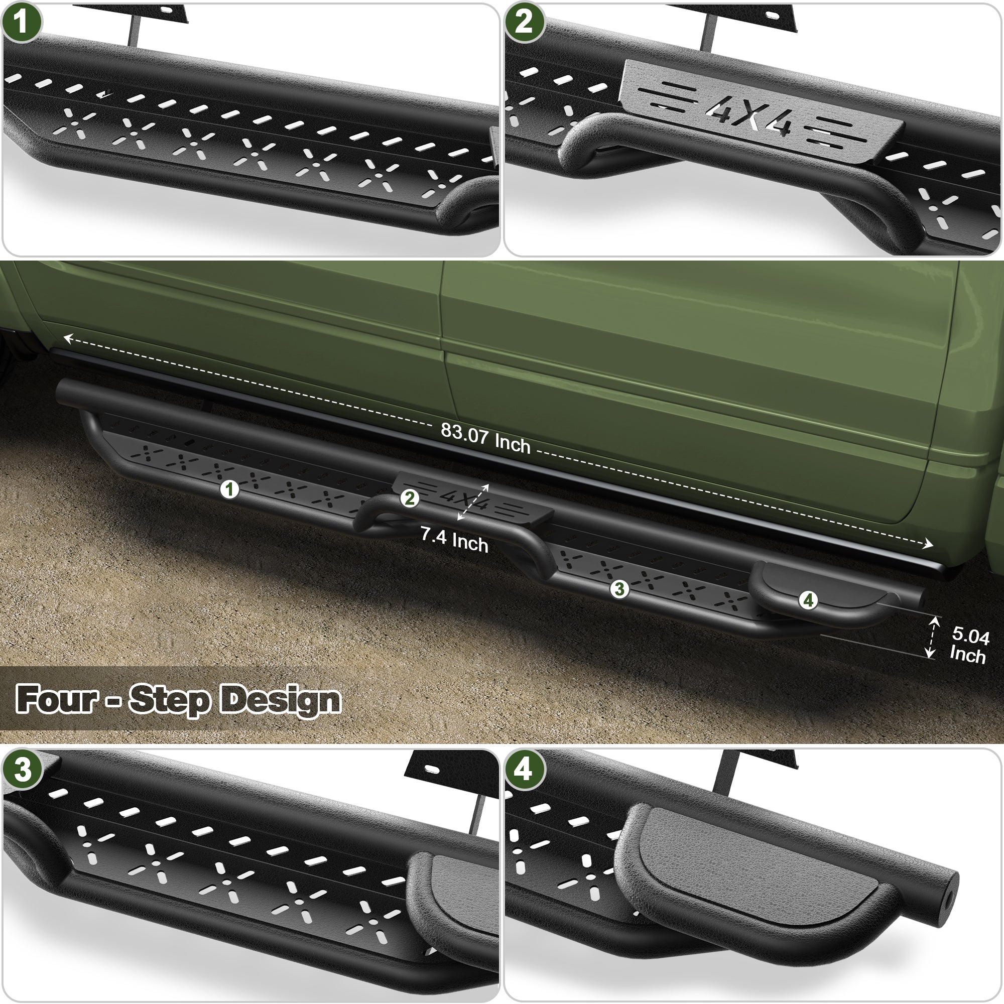 Ram 1500 Running Boards Side Steps for 2019-2026 Dodge Ram 1500 Crew Cab (No for Classic)