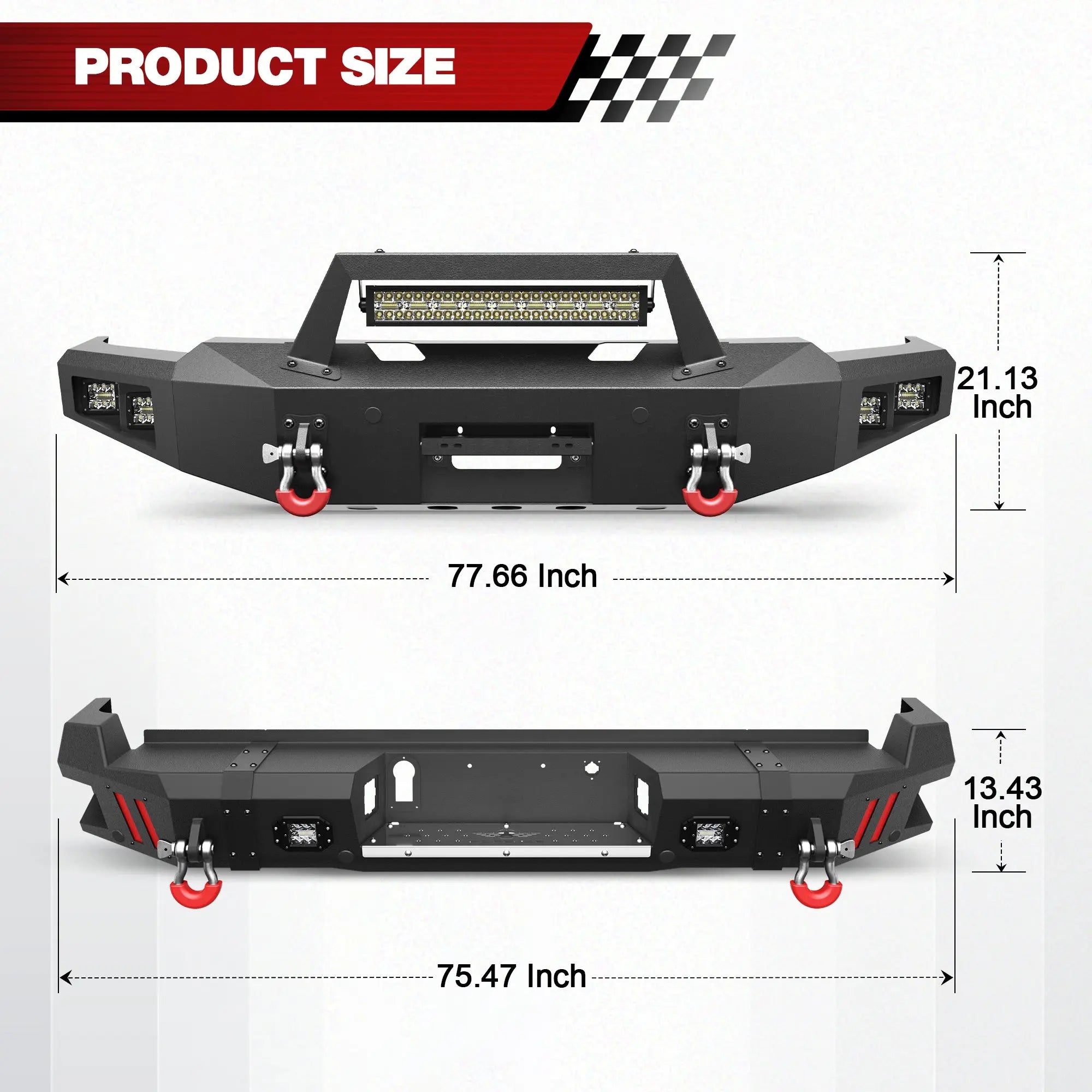 Longsun F250 Bumper Set for 2023 2024 2025 2026 Ford F250/F350/F450 Pickup