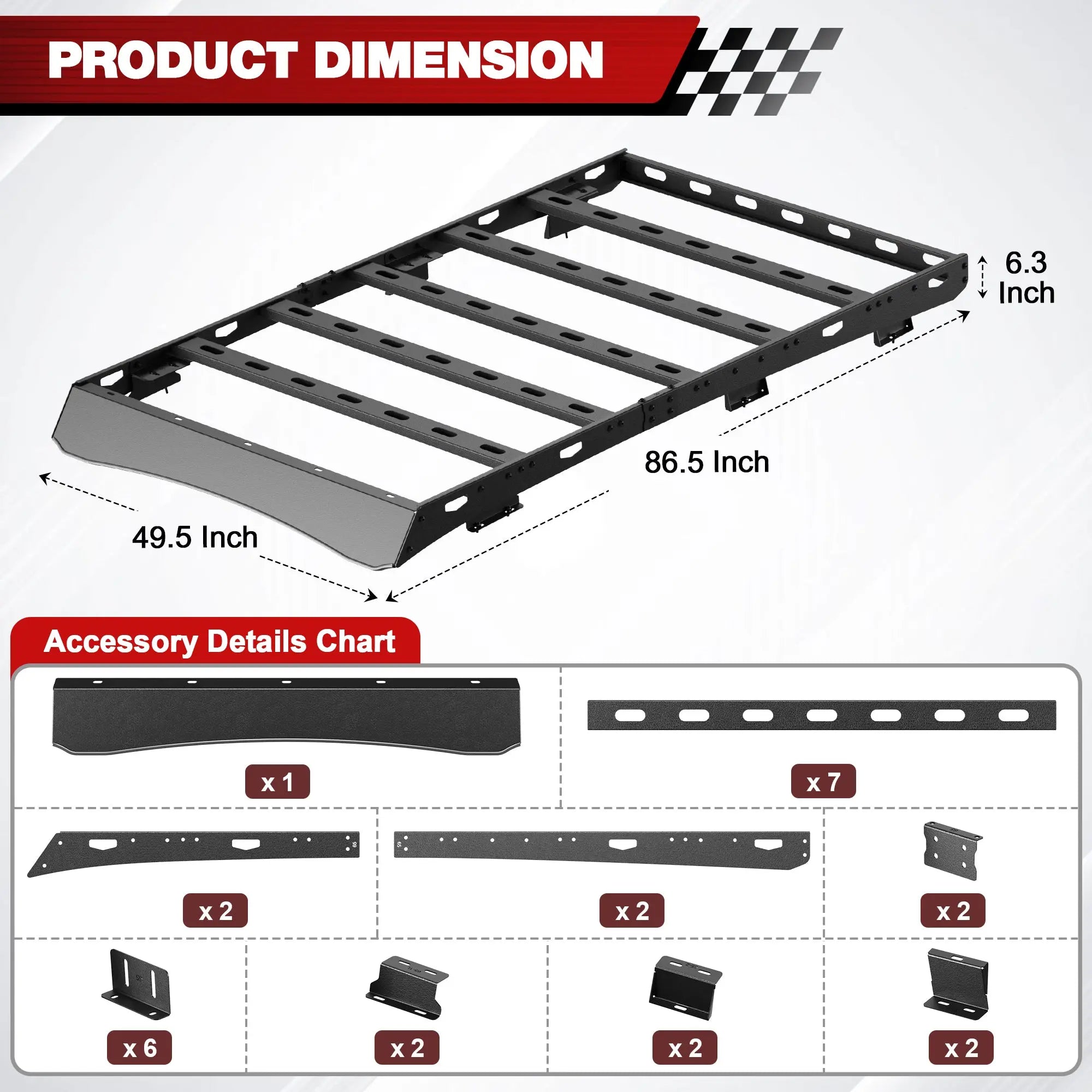 Explorer Roof Rack Rooftop Cargo Carrier Compatible for Ford Explorer 2020 2021 2022 2023 2024