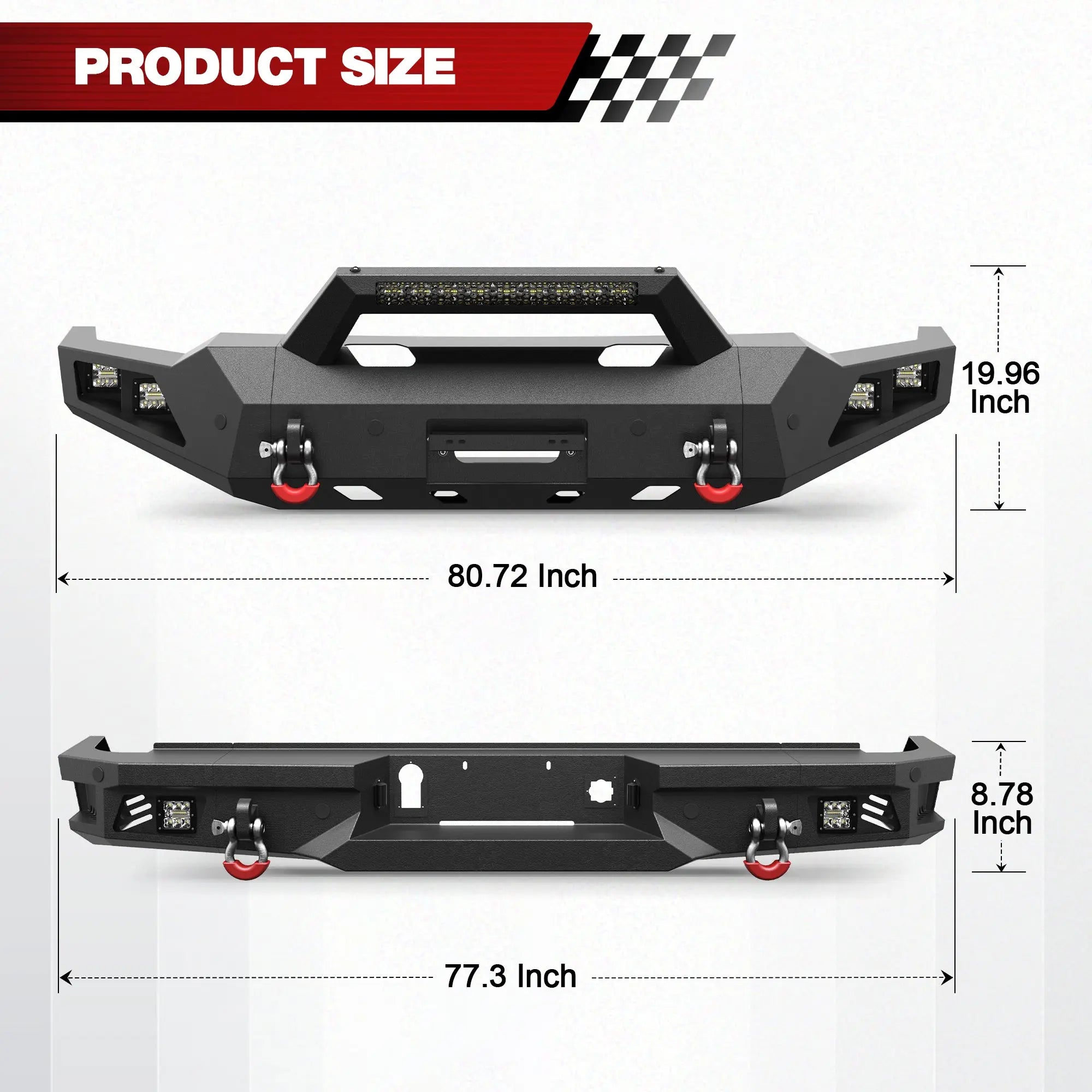 Silverado Front Bumper and Rear Bumper Set for 2020 2021 2022 2023 Chevy Silverado 2500HD 3500HD