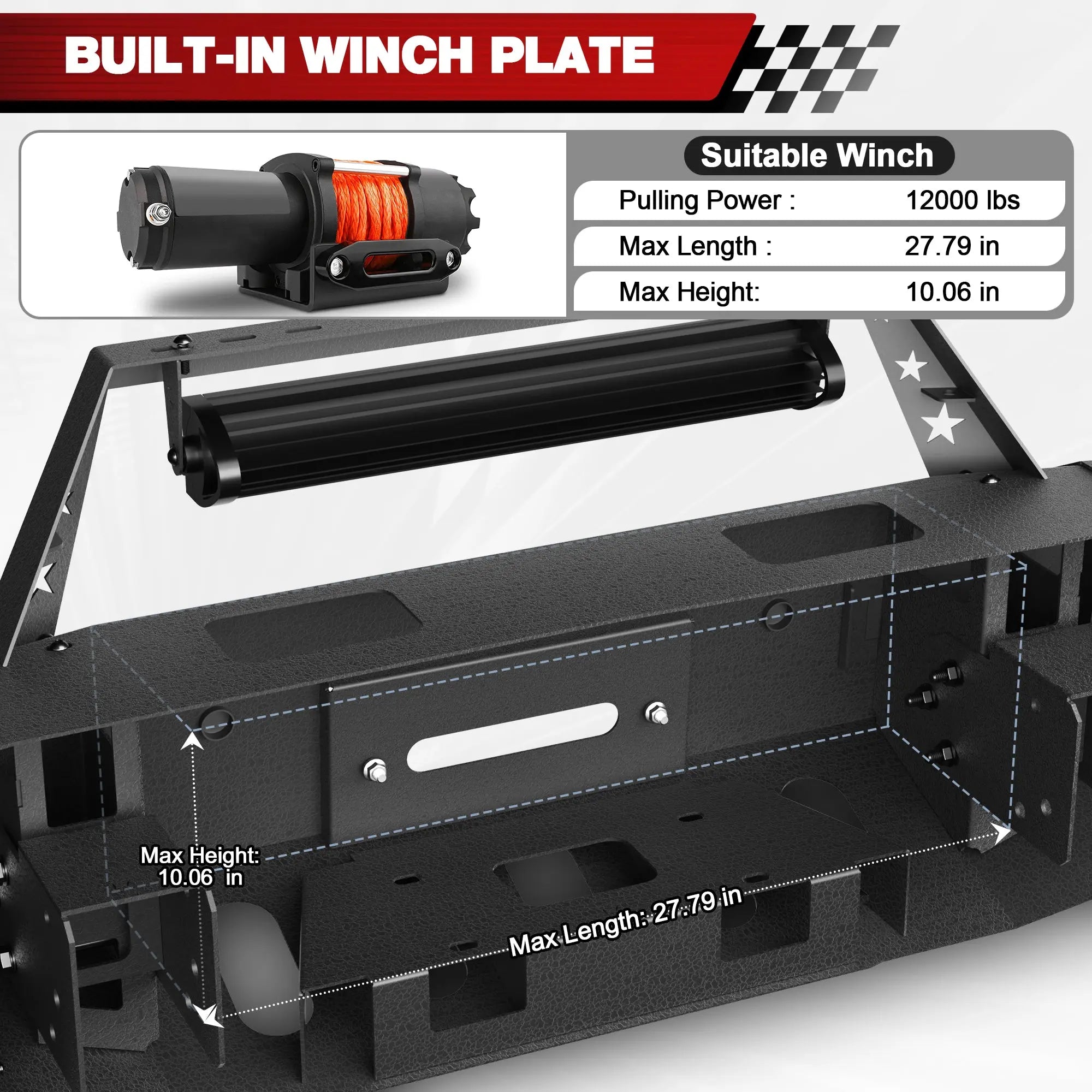 Longsun Silverado 1500 Front Bumper for 2007 2008 2009 2010 2011 2012 2013 Chevy Silverado 1500 Pickup