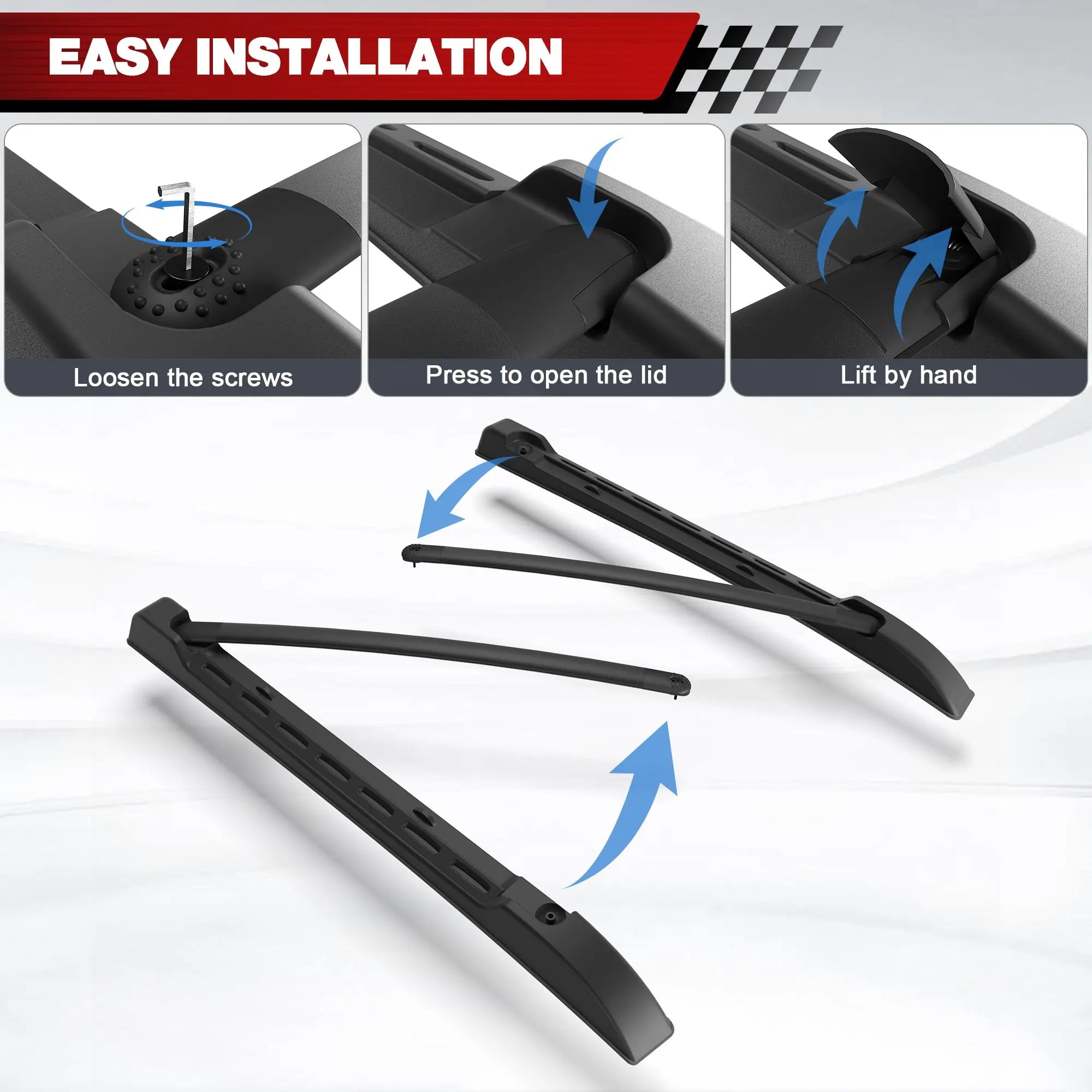 Tacoma Cargo Carriers  Roof Rack Fit for 2024-2025 Toyota Tacoma Double Cab Aluminum