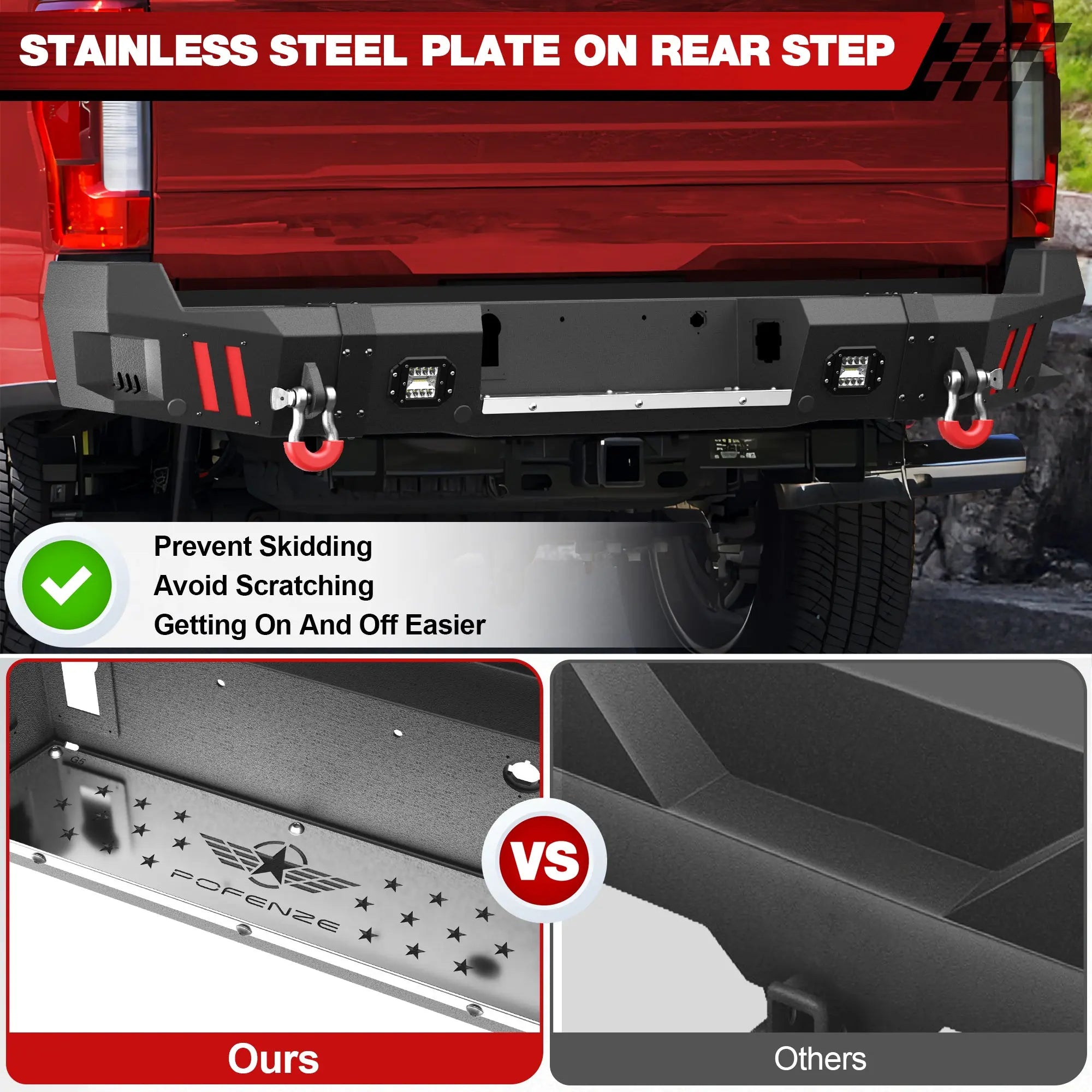 Longsun F250 Rear Bumper Full Width for 2017-2026 Ford F250/F350/F450