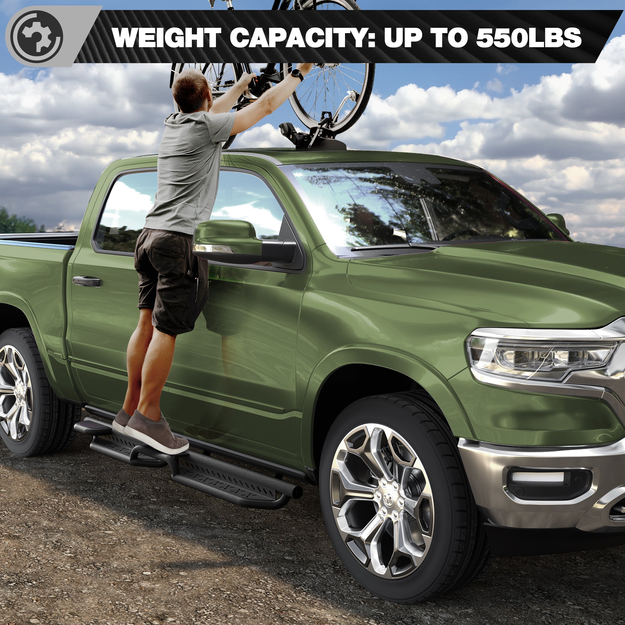 Ram 1500 Running Boards Side Steps for 2019-2026 Dodge Ram 1500 Crew Cab (No for Classic)