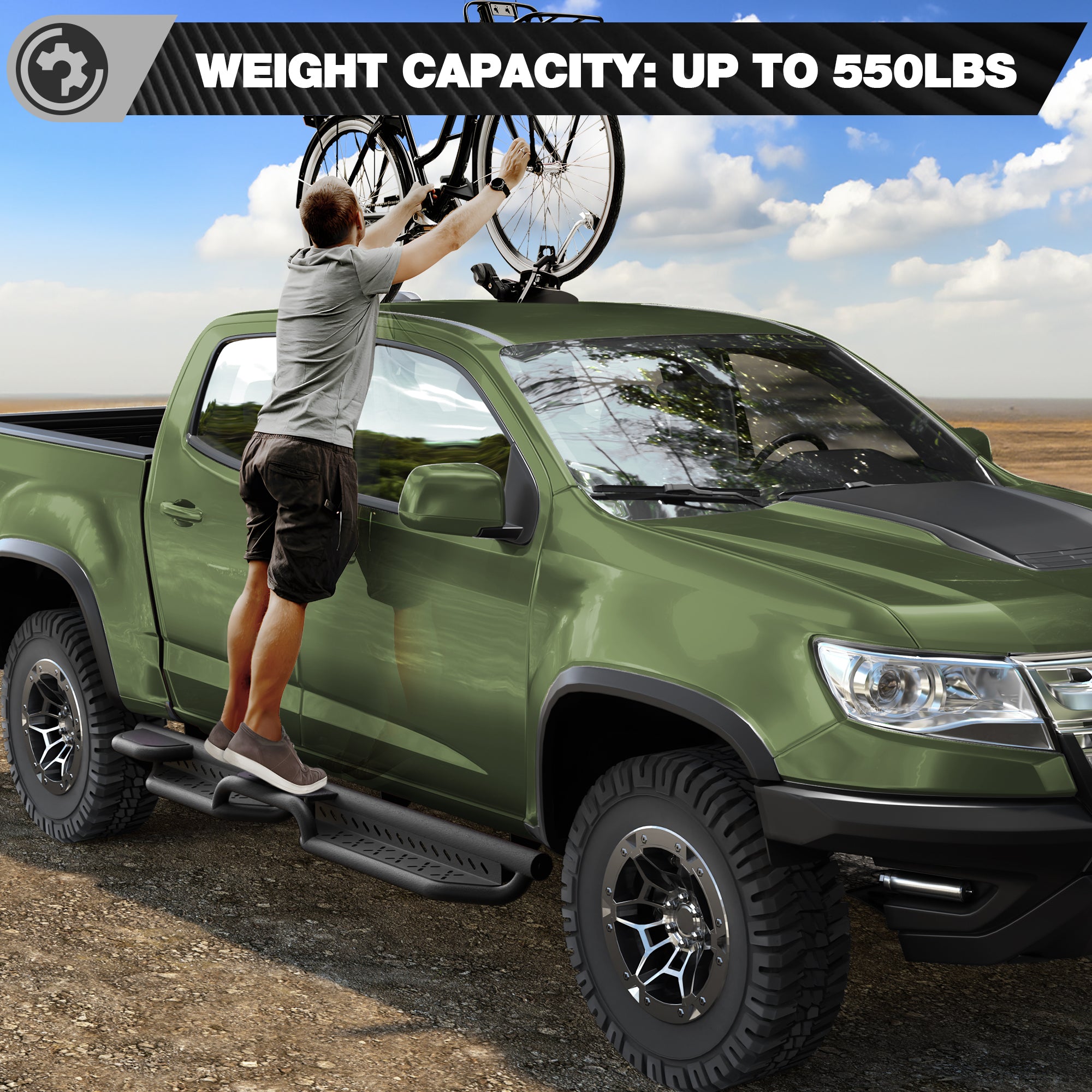 Running Boards Side Steps for 2015-2026 Chevy Colorado/GMC Canyon, Fits 4 Full Size Doors