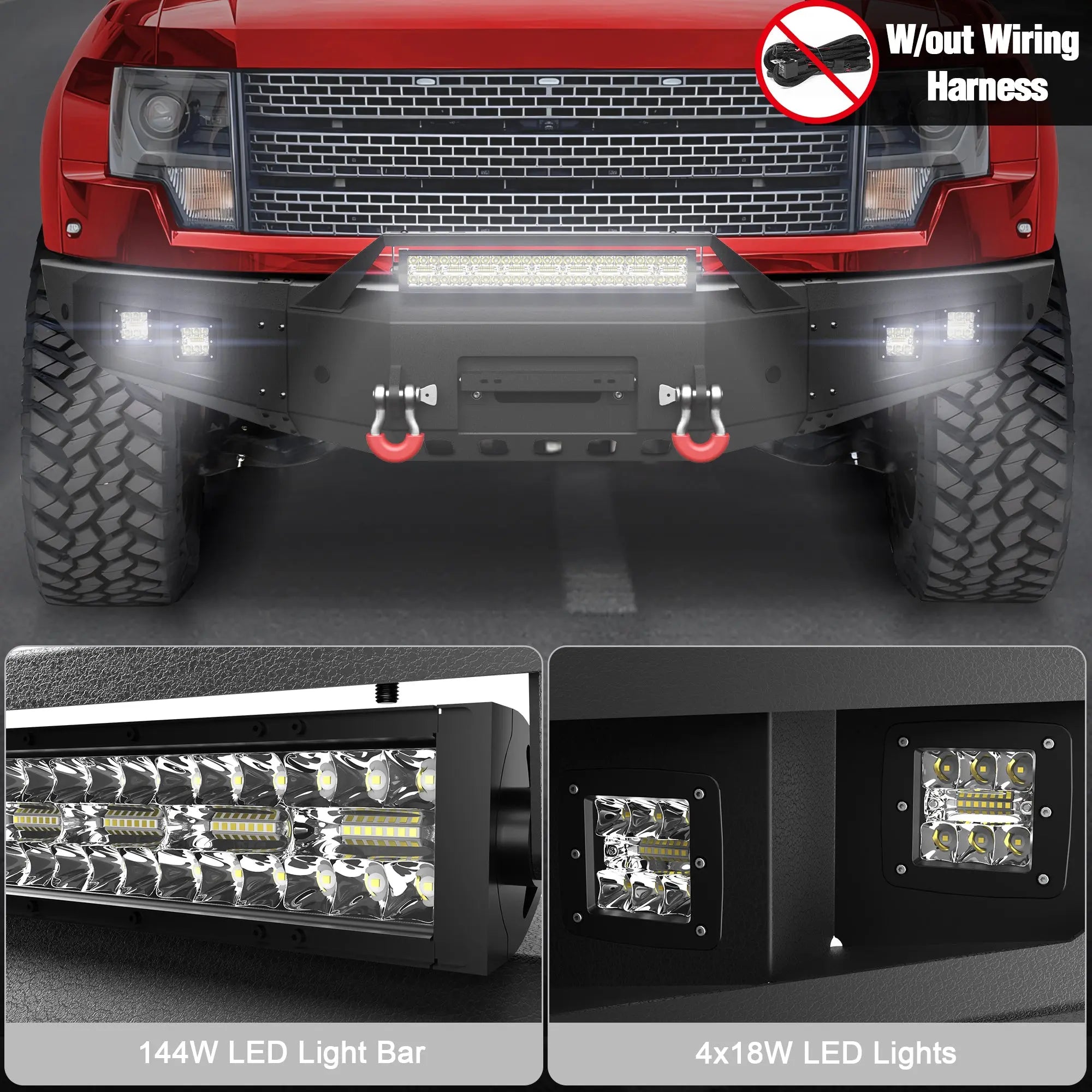 Longsun F150 Front Bumper w/Winch Plate for 2010 2011 2012 2013 2014 Ford F150 SVT Raptor