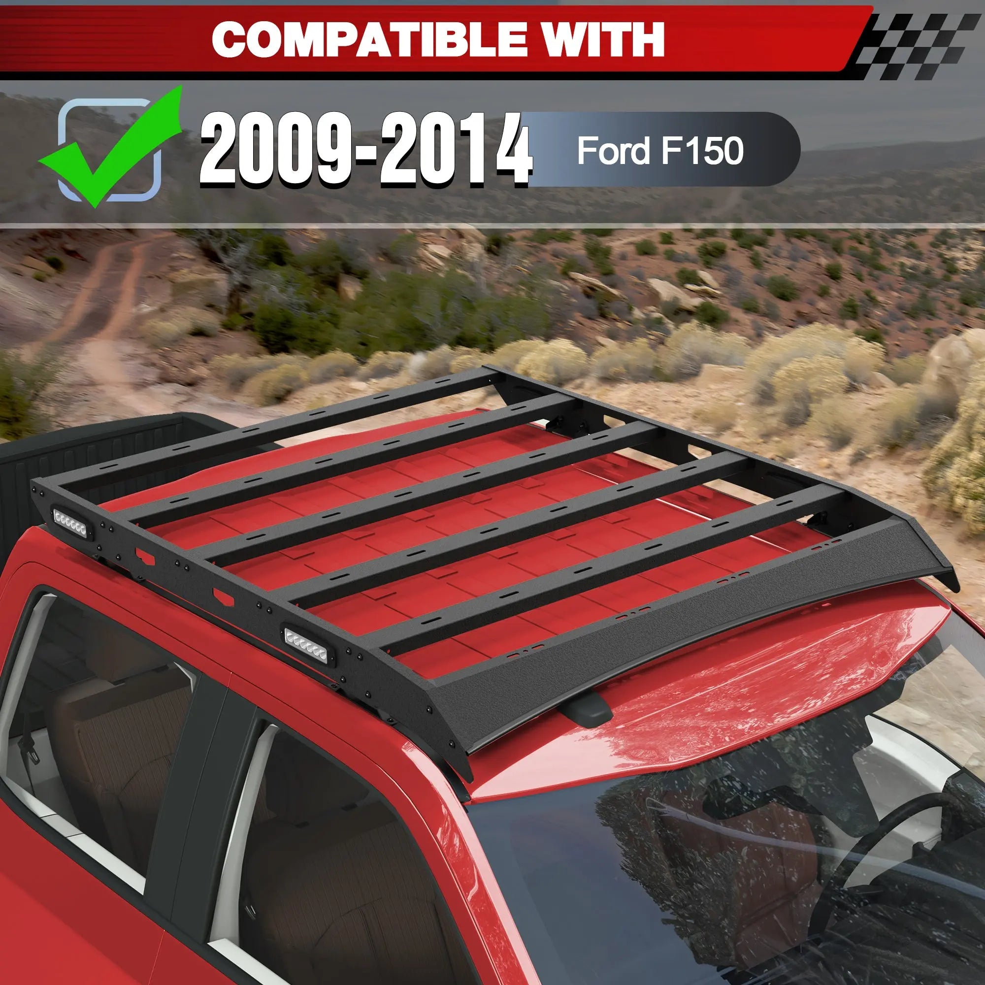 Longsun Roof Rack for 2009-2014 Ford F-150 SuperCrew 4-Door