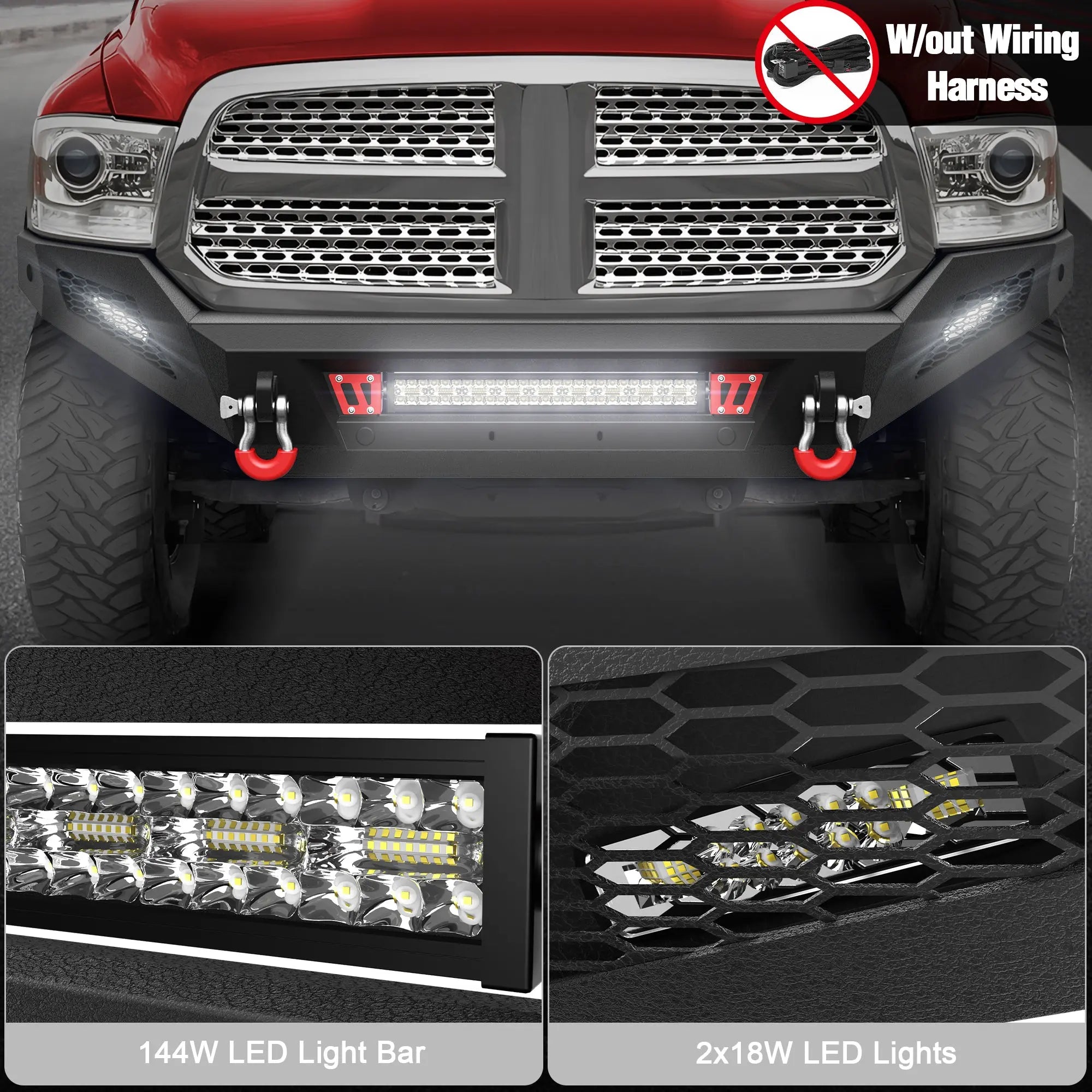 Front Bumper for 2013–2018 Ram 1500 & 2019–2024 Ram 1500 Classic