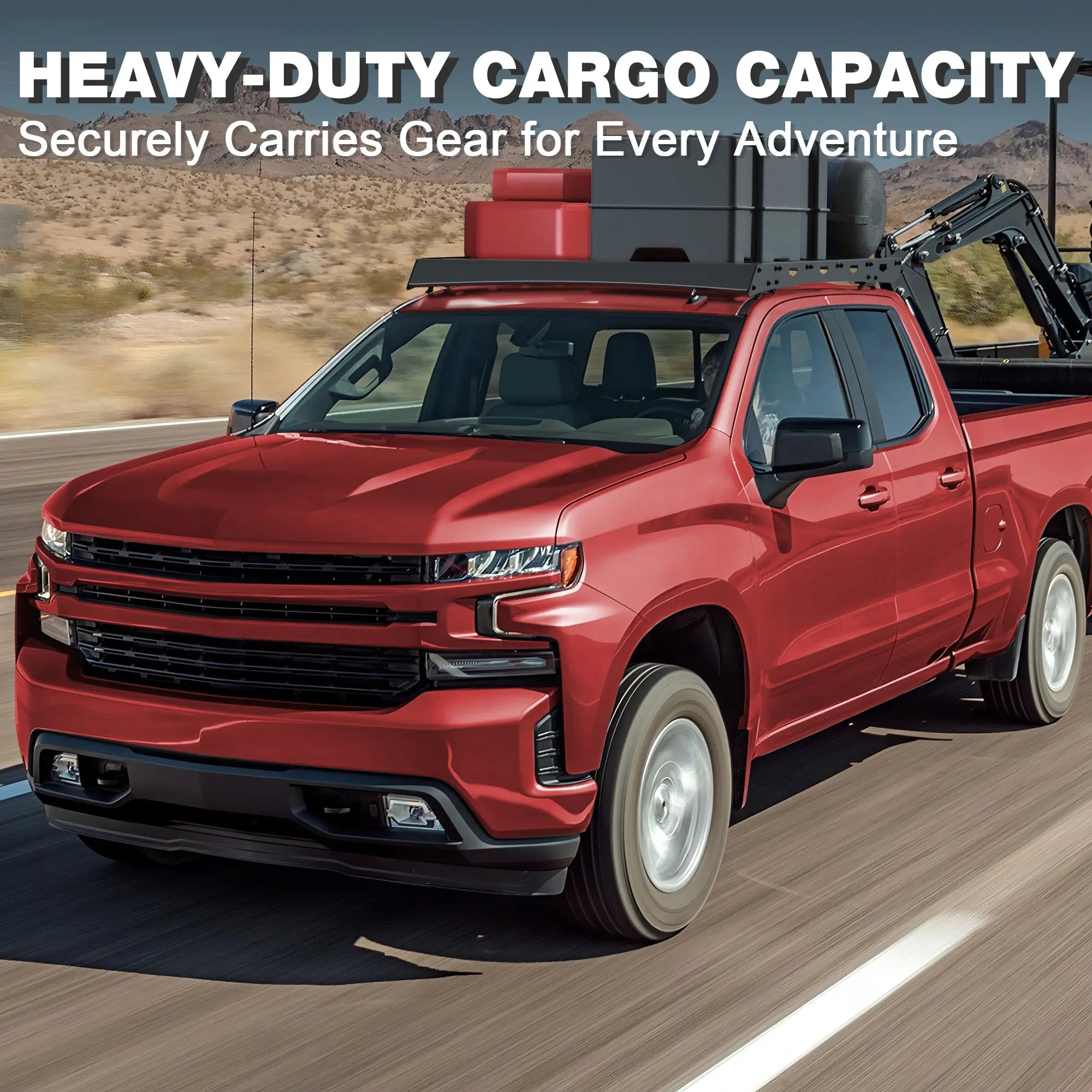 Longsun Roof Rack Cargo Crossbars Compatible with Chevy Silverado 1500/2500 2019-2025 Regular Cab Only